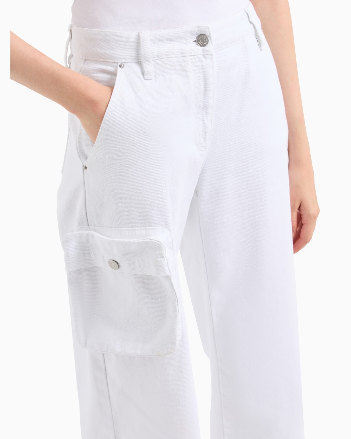 Palazzo jeans in bull denim with maxi pocket Diapositiva 4