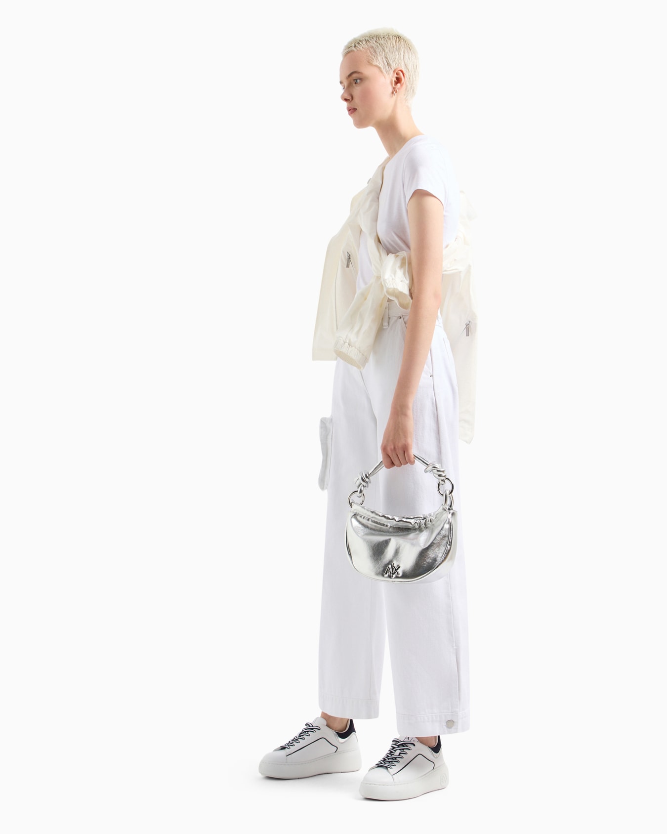 Palazzo jeans in bull denim with maxi pocket Diapositiva 3