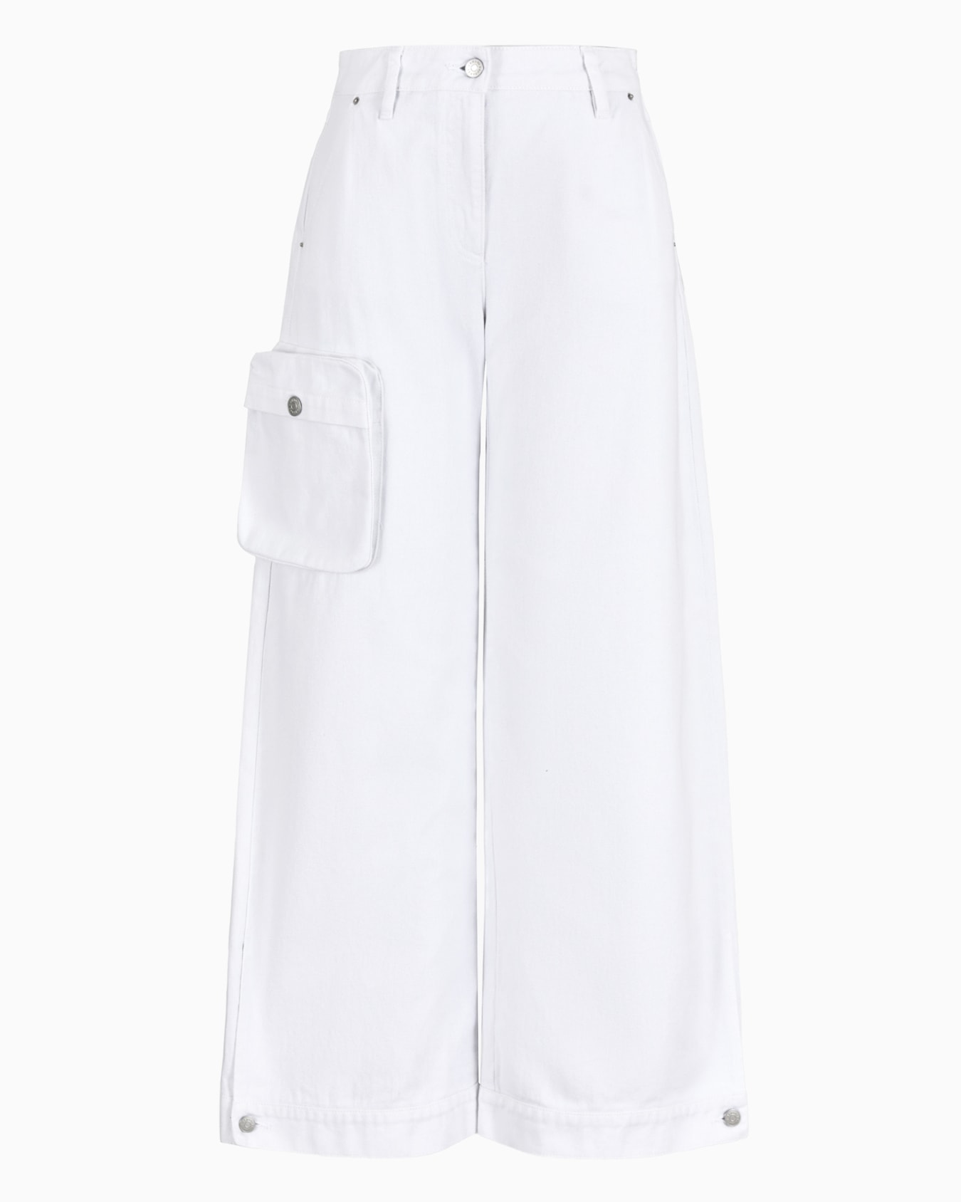 Palazzo jeans in bull denim with maxi pocket Diapositiva 0