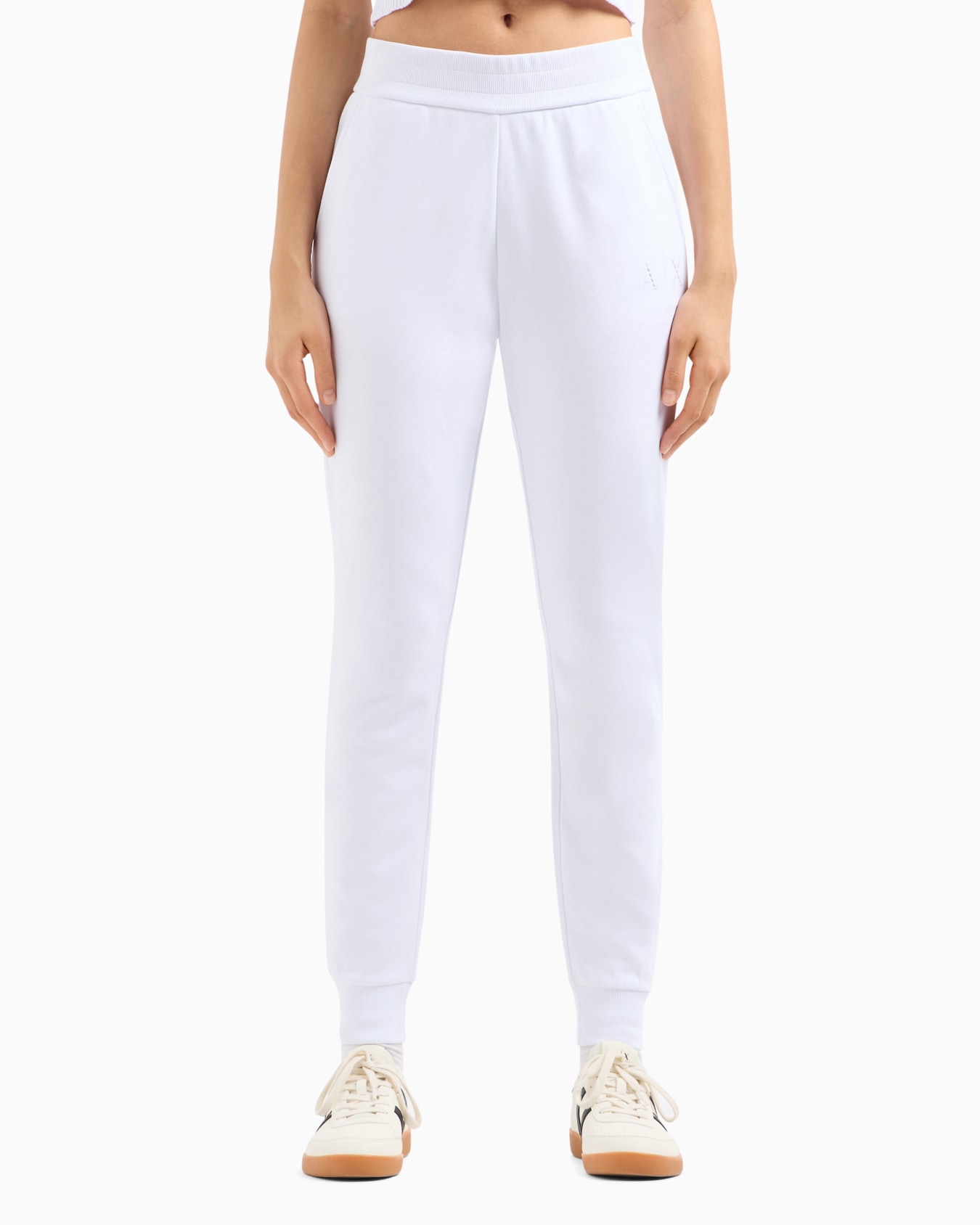Soft yarn jogger pants with logo Diapositiva 1