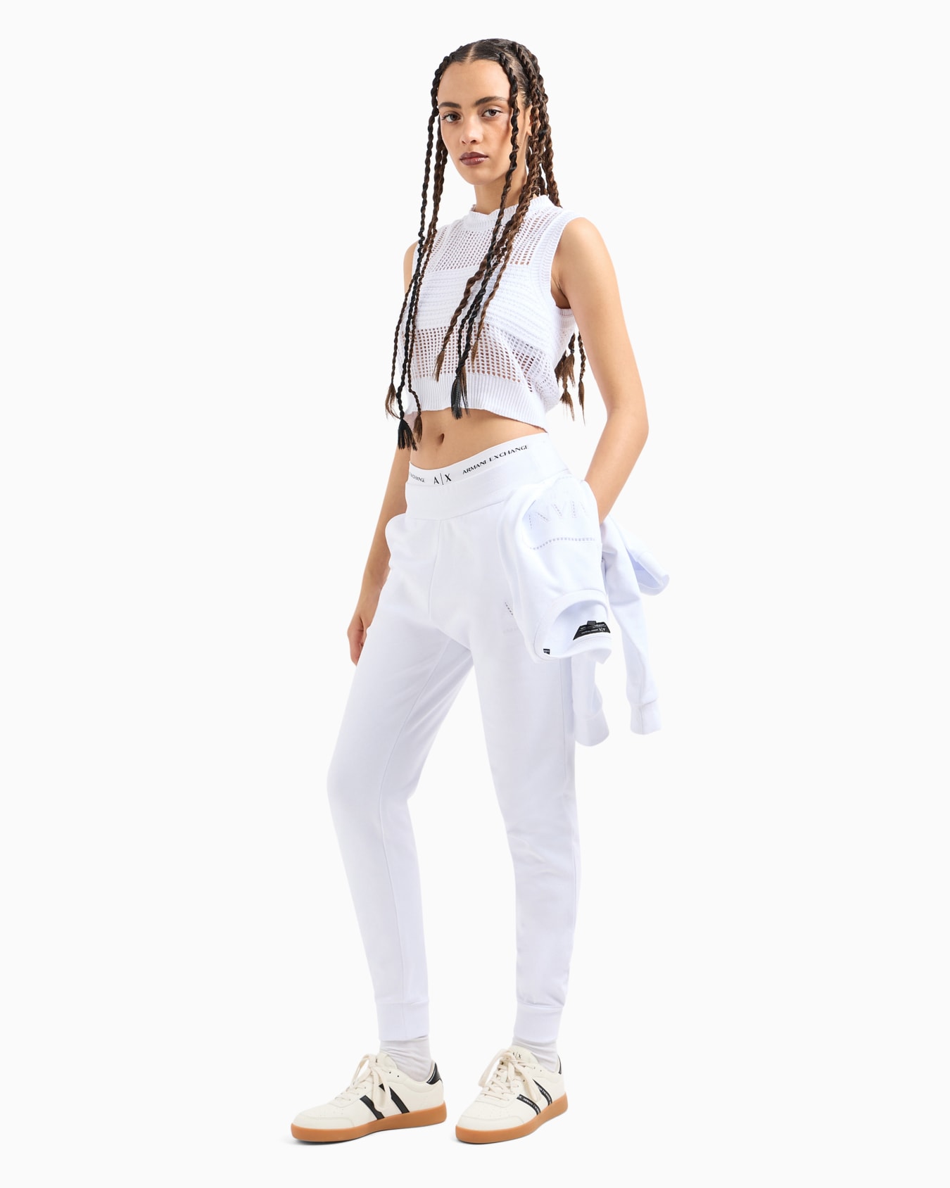 Soft yarn jogger pants with logo Diapositiva 3