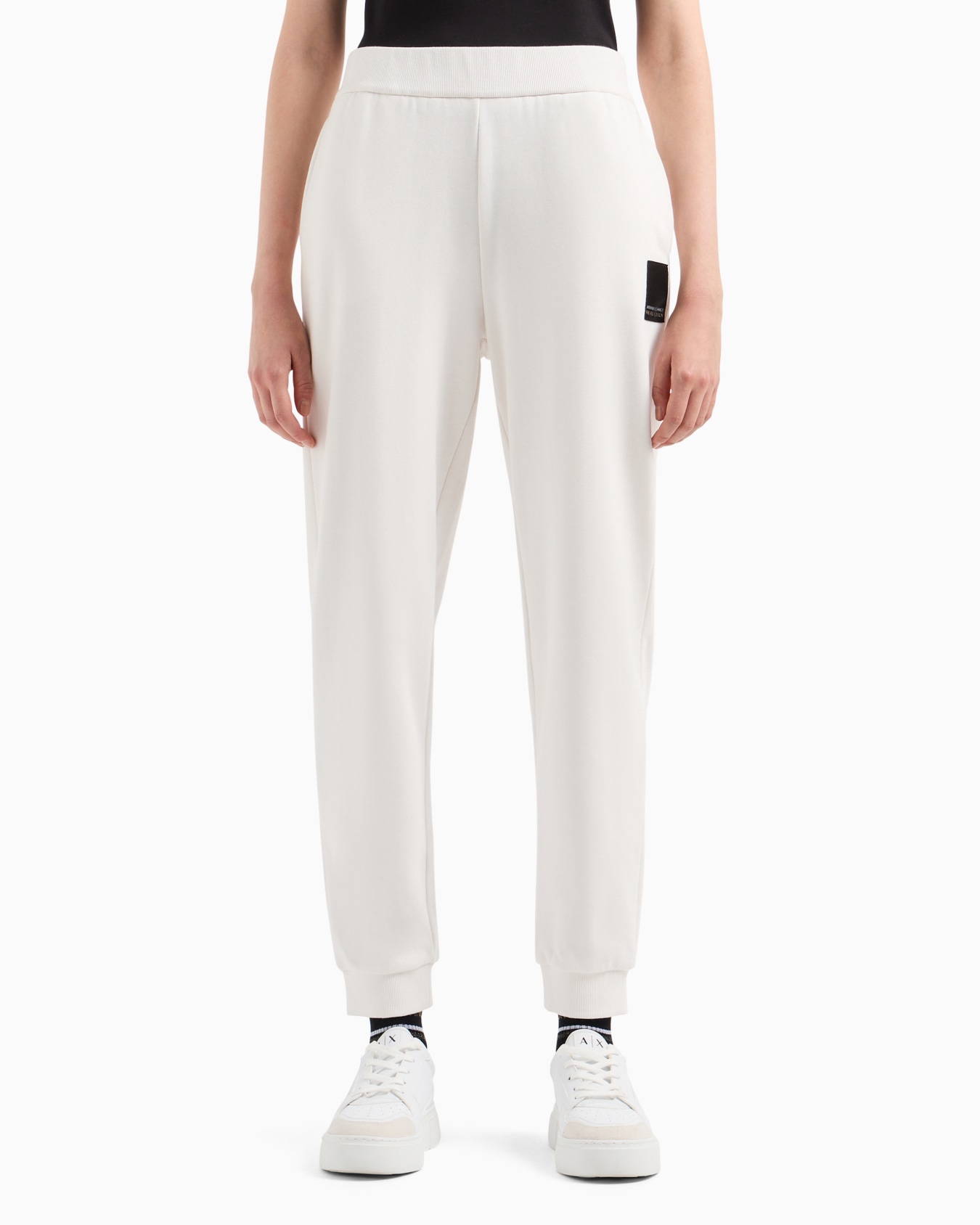 Soft yarn jogger pants with logo Diapositiva 1