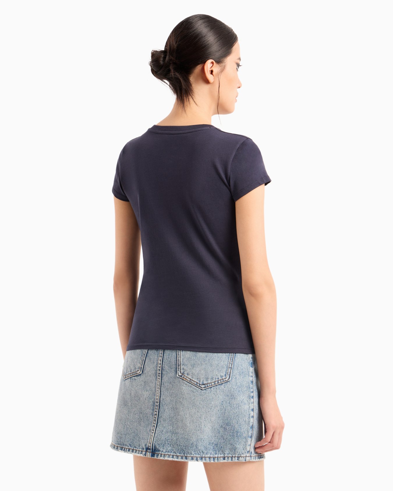 Slim fit T-shirt in stretch cotton jersey Diapositiva 2