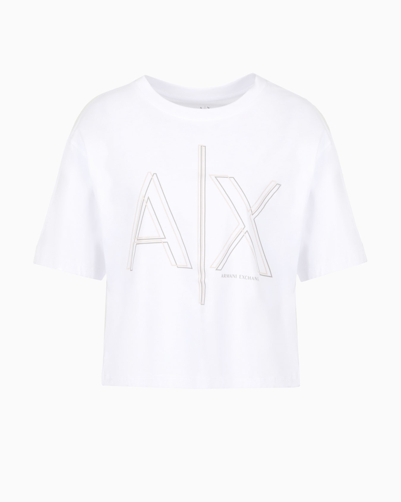 Cropped T-shirt with monogram logo in ASV cotton Diapositiva 0