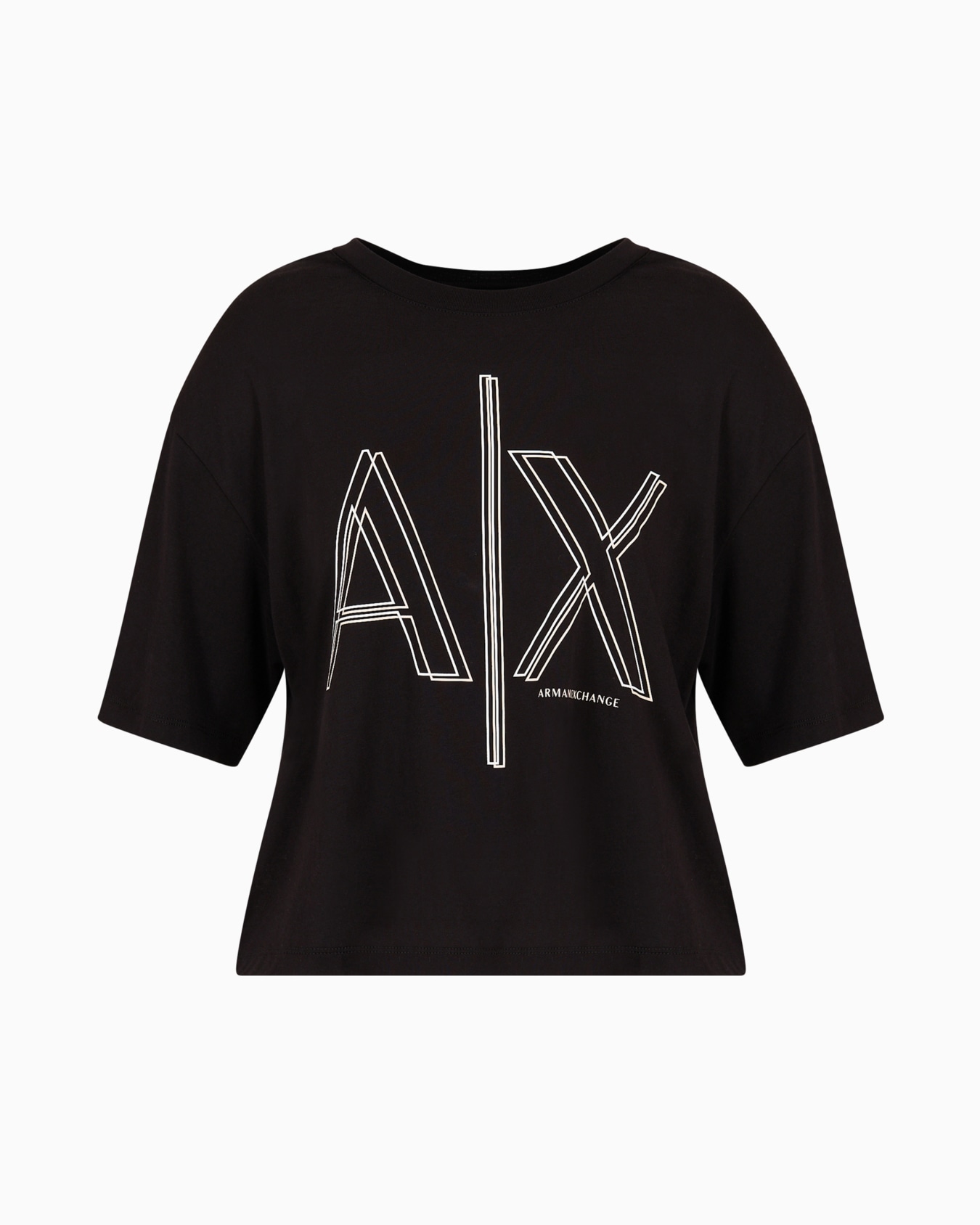 Cropped T-shirt with monogram logo in ASV cotton Diapositiva 0