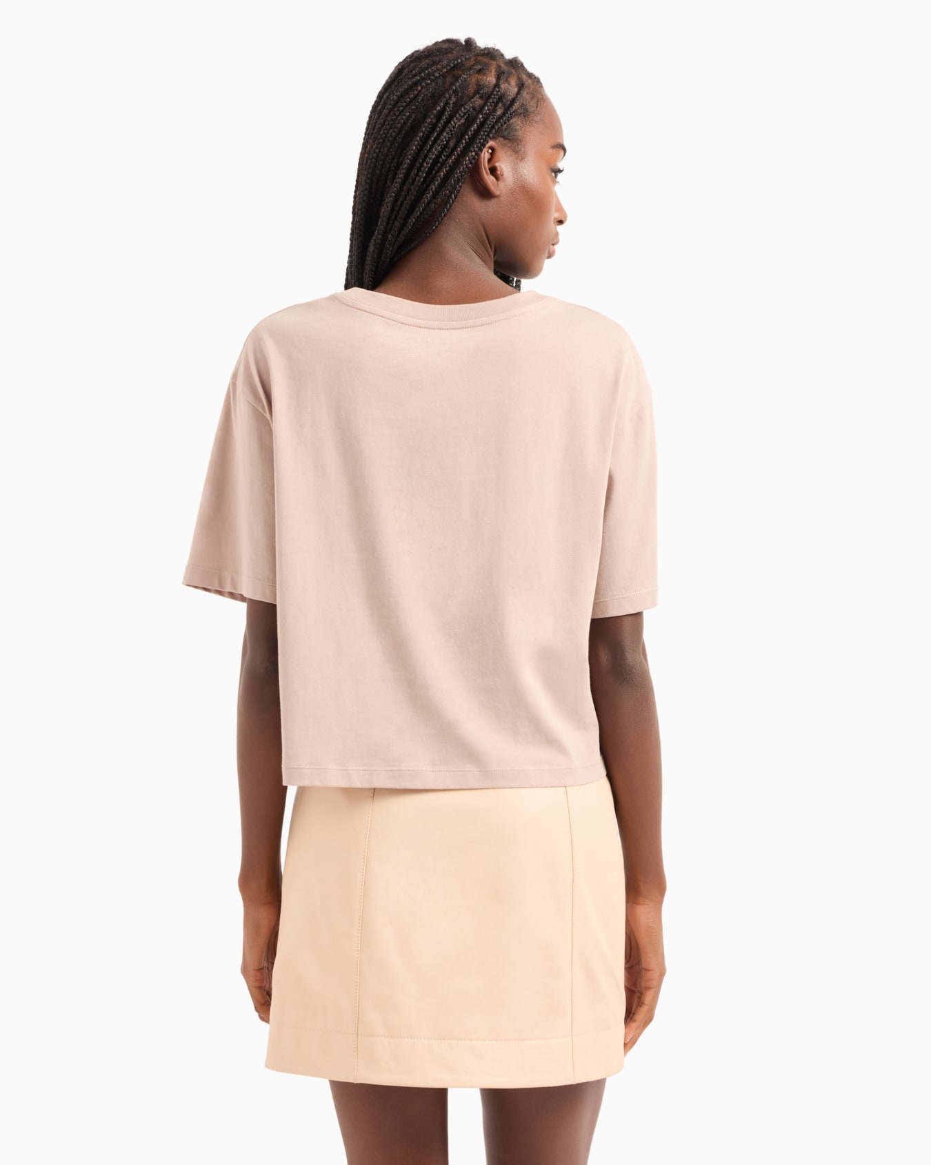 Cropped T-shirt with monogram logo in ASV cotton Slide 2