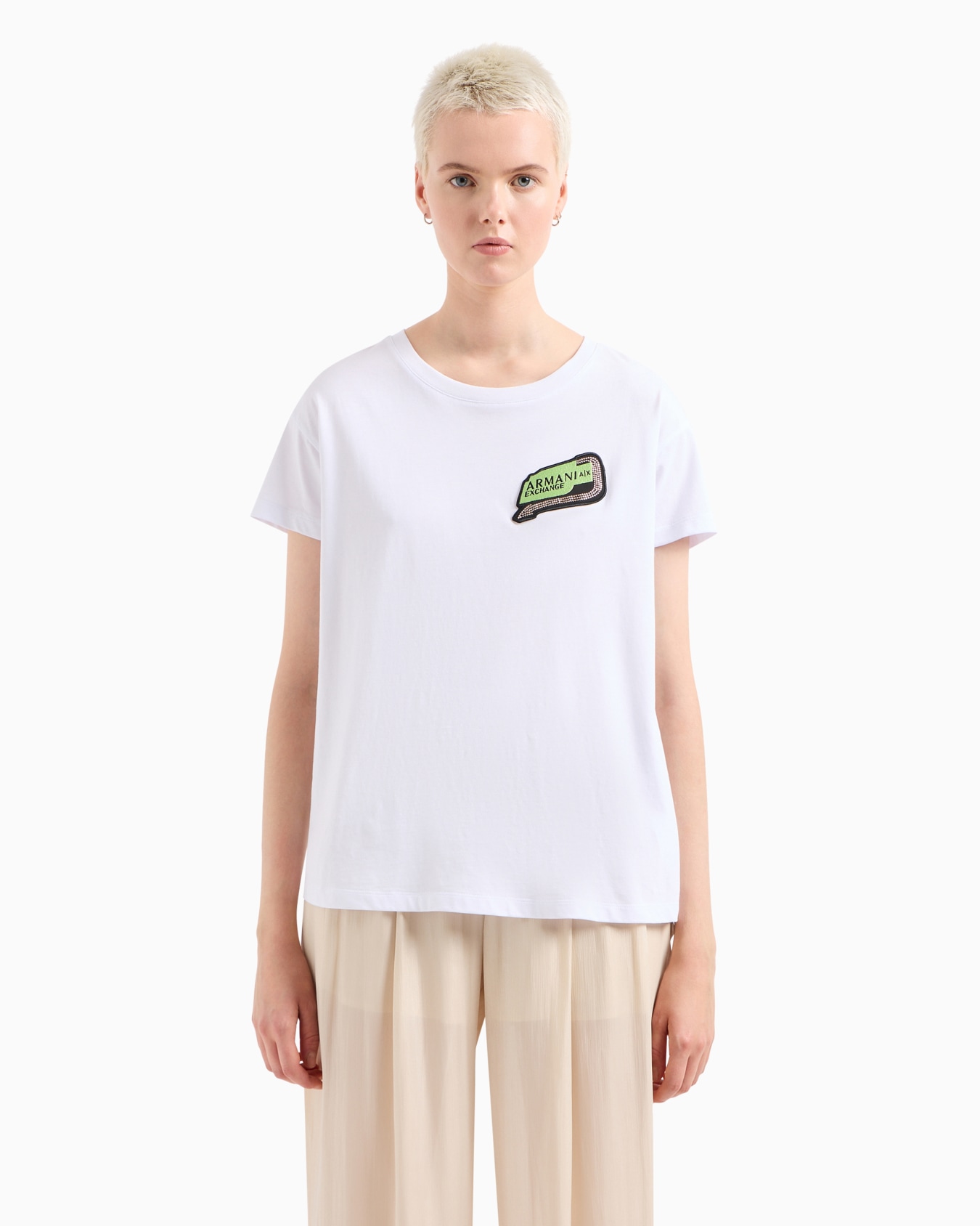 Relaxed fit T-shirt with round neck and logo Diapositiva 1