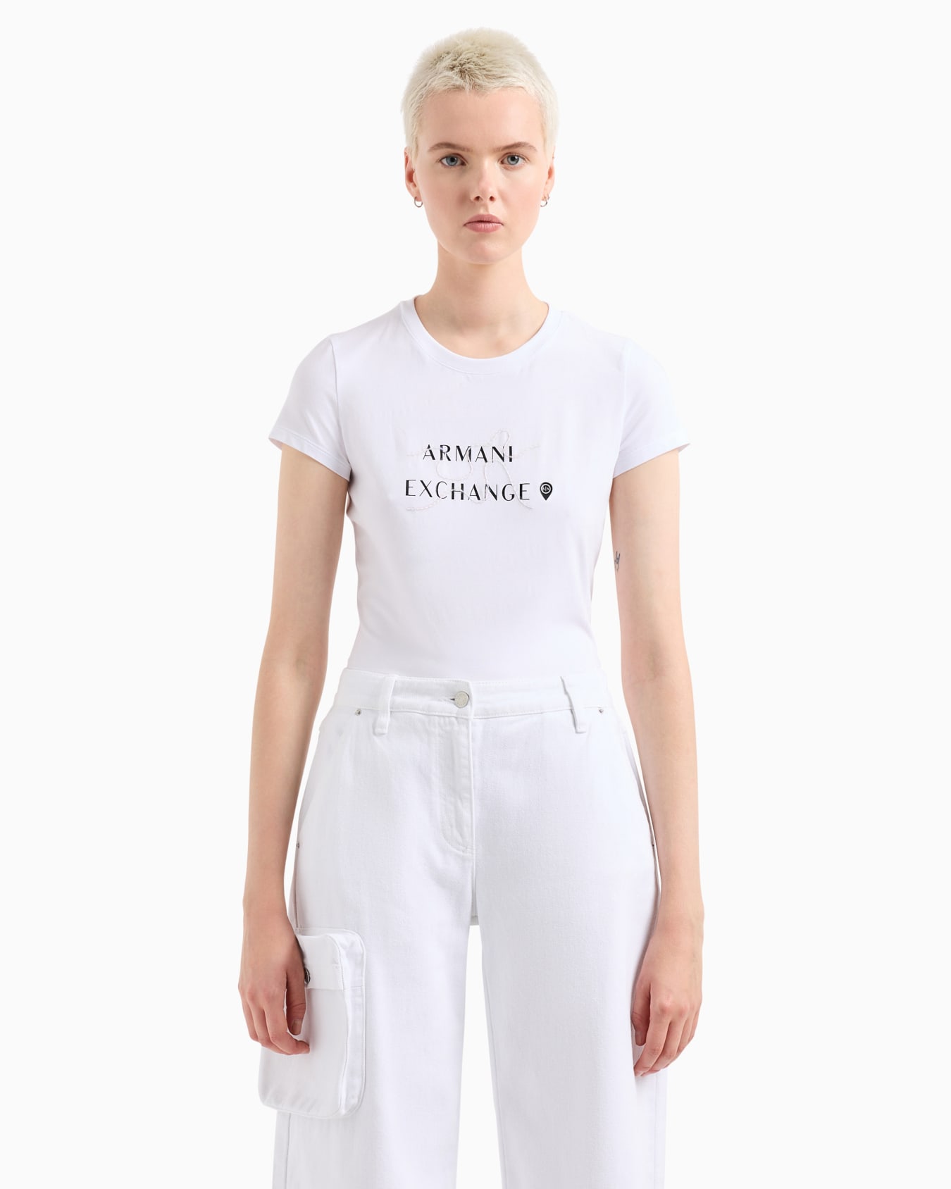 Slim fit T-shirt in stretch cotton jersey Diapositiva 1