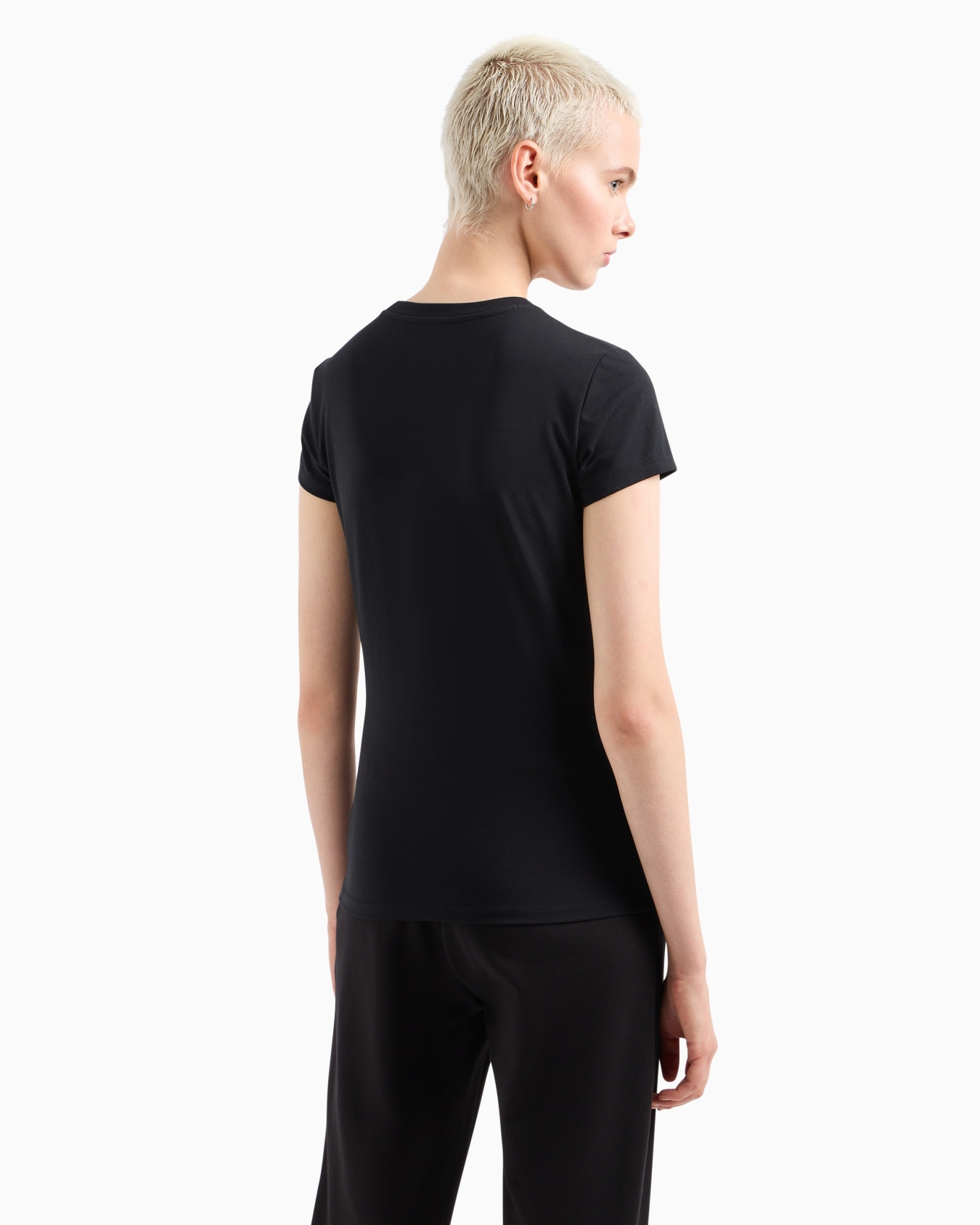 Slim fit T-shirt in stretch cotton jersey Diapositiva 2