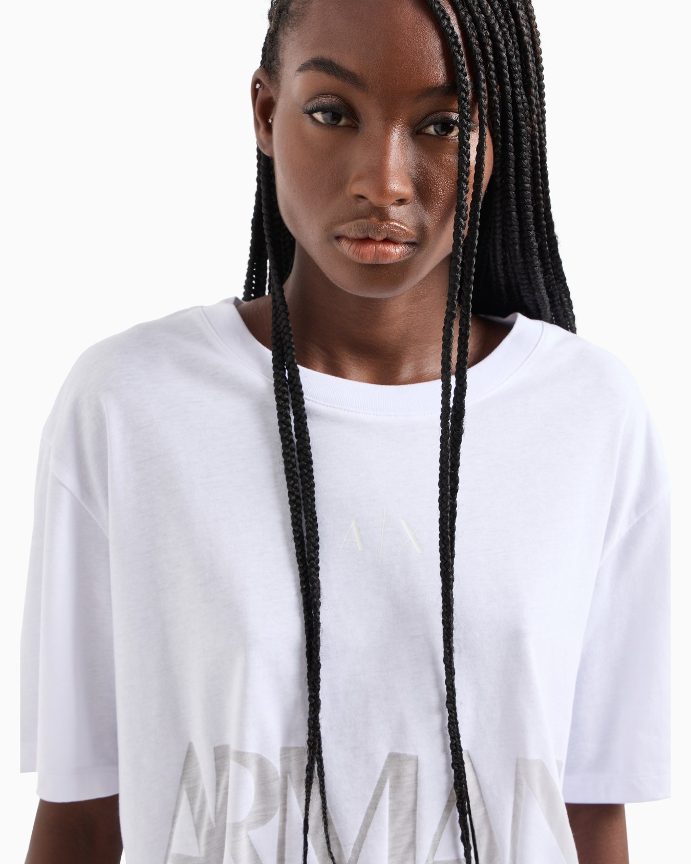 Cropped T-shirt with monogram logo in ASV cotton Diapositiva 4