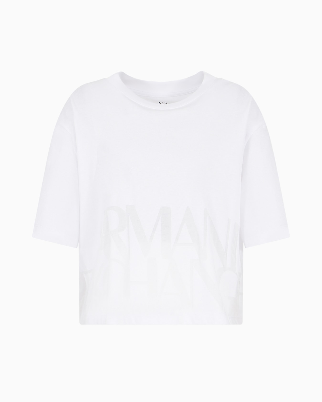 Cropped T-shirt with monogram logo in ASV cotton Diapositiva 0