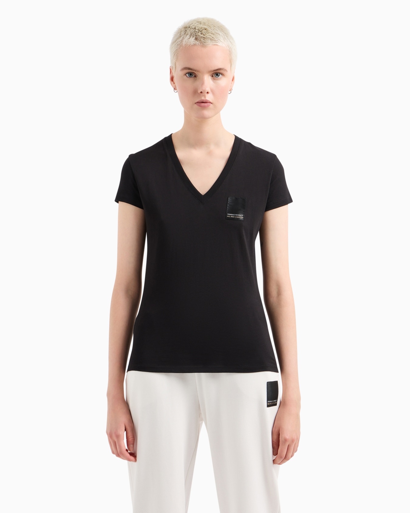 Slim fit T-shirt in stretch cotton jersey Diapositiva 1