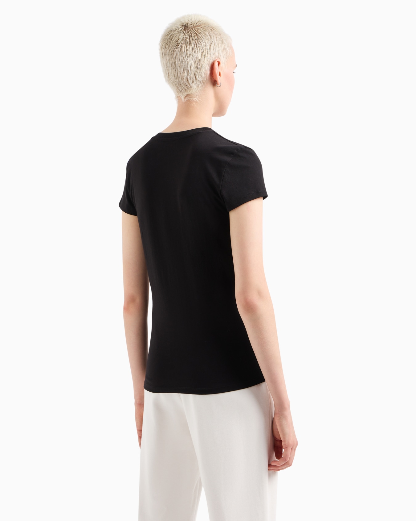 Slim fit T-shirt in stretch cotton jersey Diapositiva 2