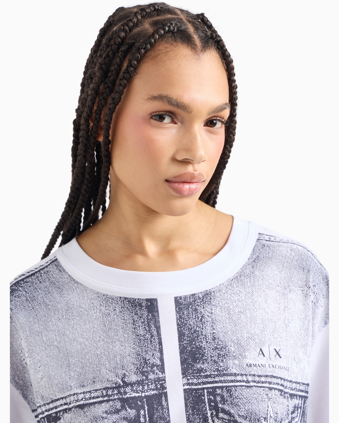 Cropped T-shirt with monogram logo in ASV cotton Diapositiva 4