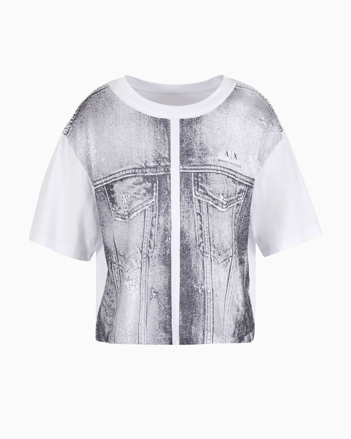 Cropped T-shirt with monogram logo in ASV cotton Diapositiva 0
