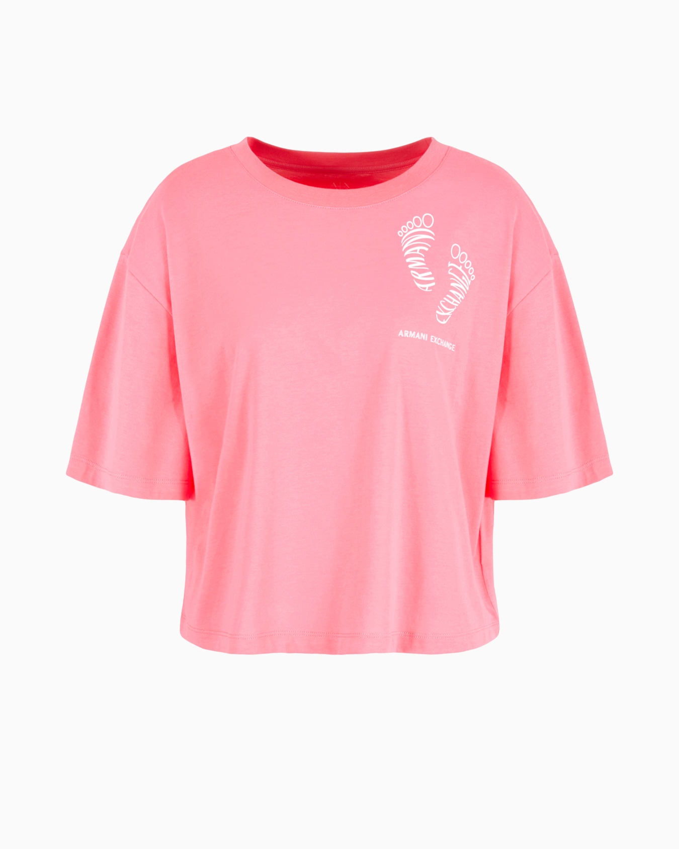 Cropped T-shirt with monogram logo in ASV cotton Diapositiva 0