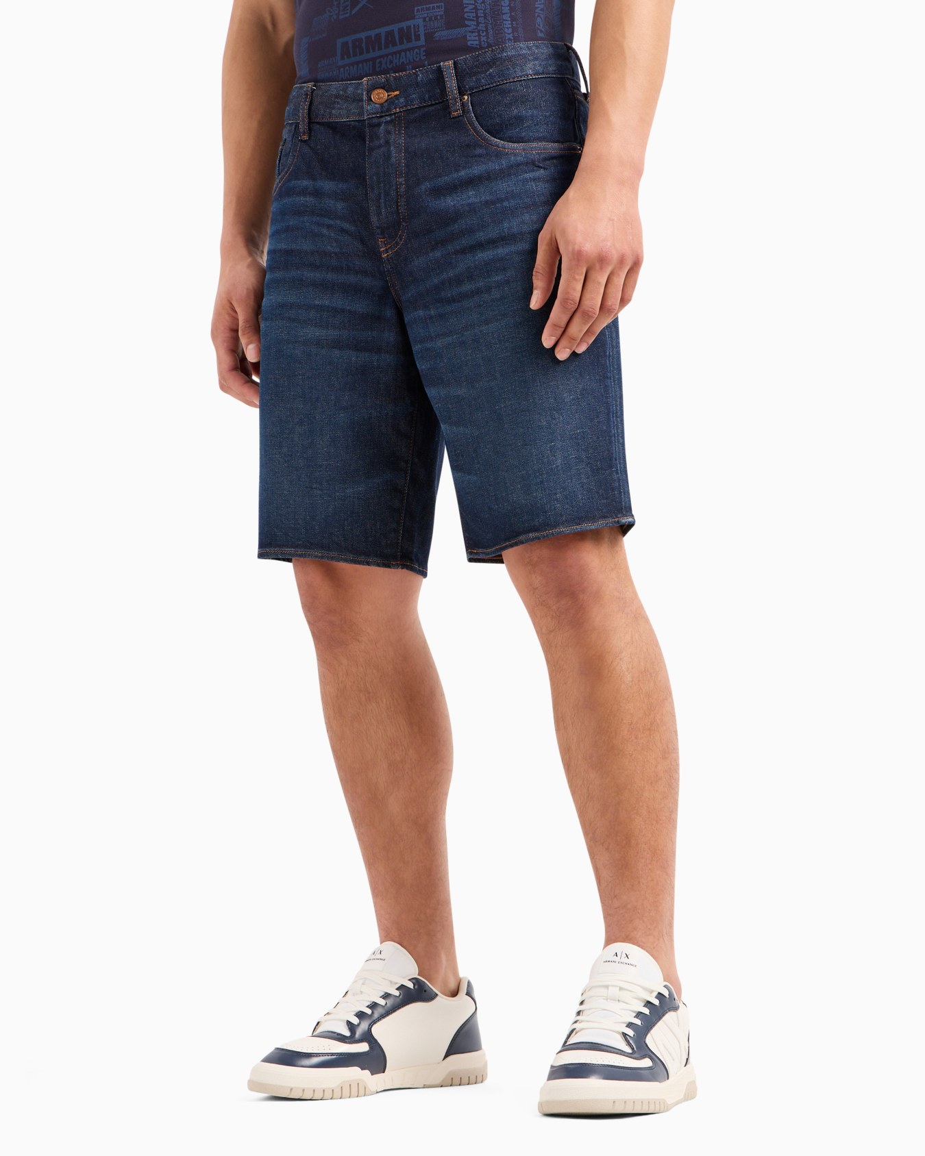 Slim fit J65 stretch denim shorts with turn-up hem Slide 1