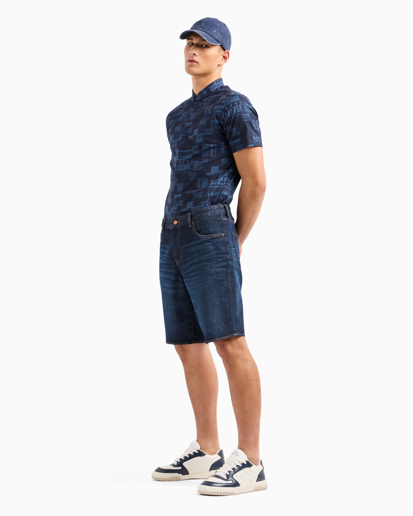 Slim fit J65 stretch denim shorts with turn-up hem Slide 3