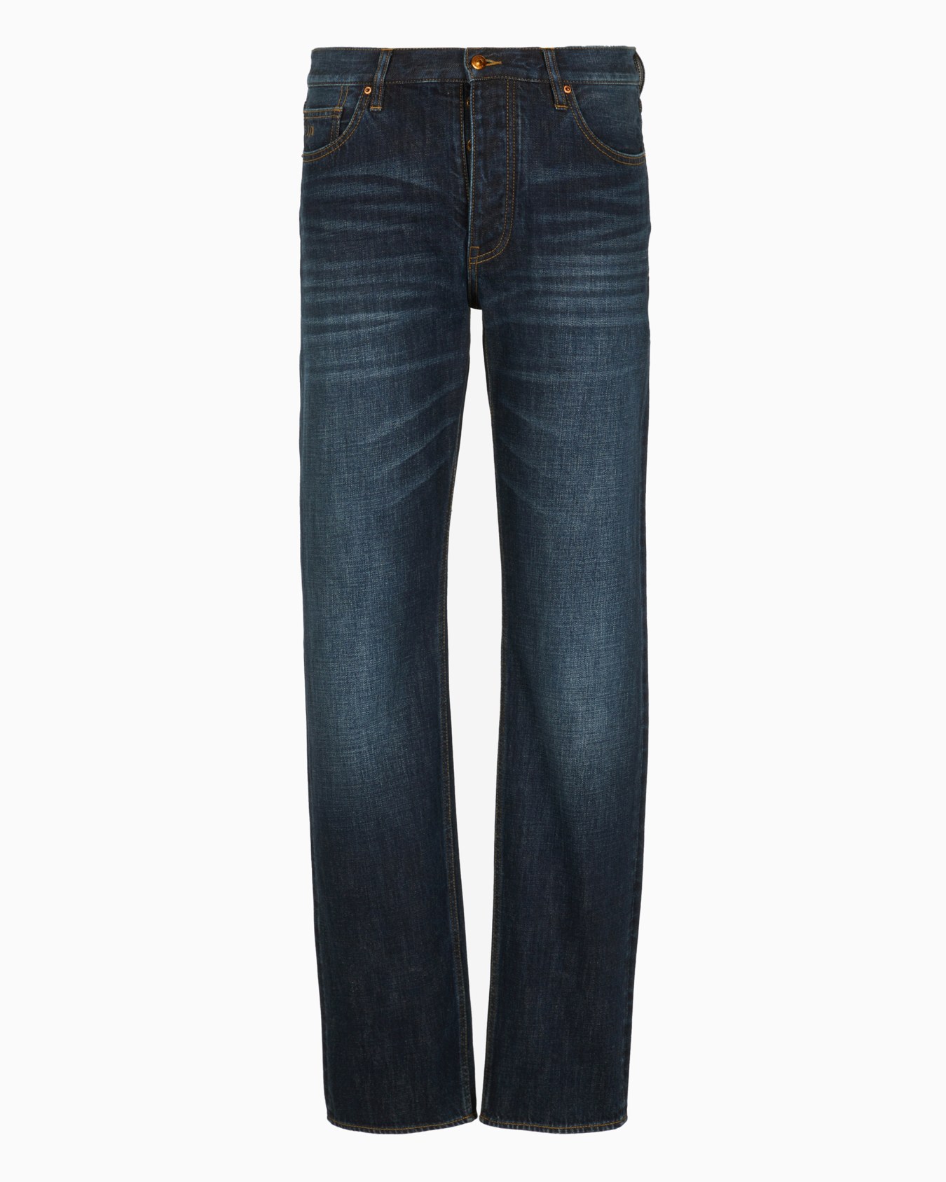 Relaxed Fit Jeans in Indigo Rigid Cotton Denim Slide 0