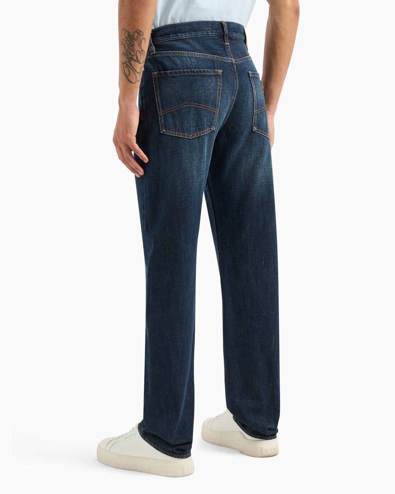 Relaxed Fit Jeans in Indigo Rigid Cotton Denim Slide 2