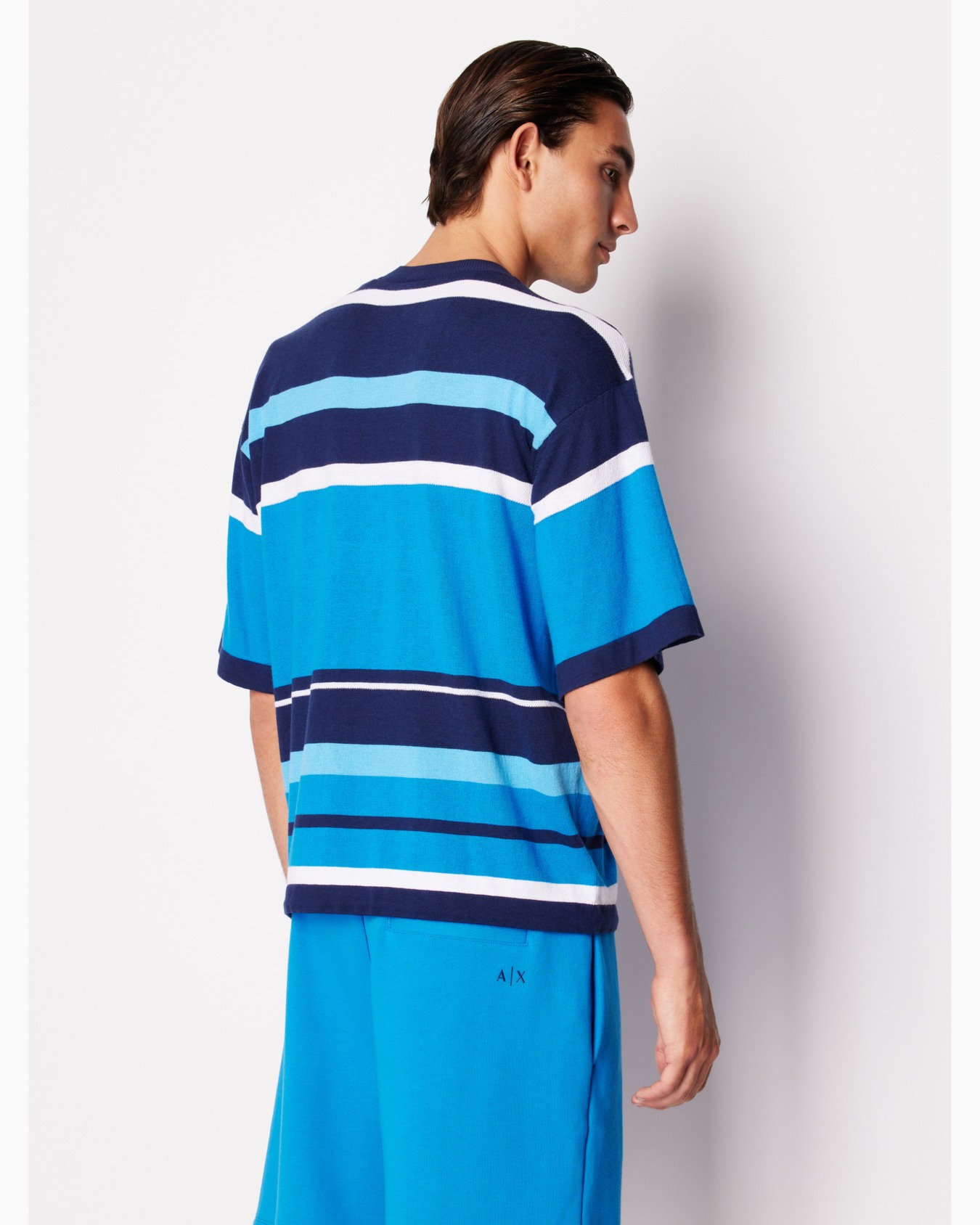 Striped short-sleeved shirt with drawstring Diapositiva 2