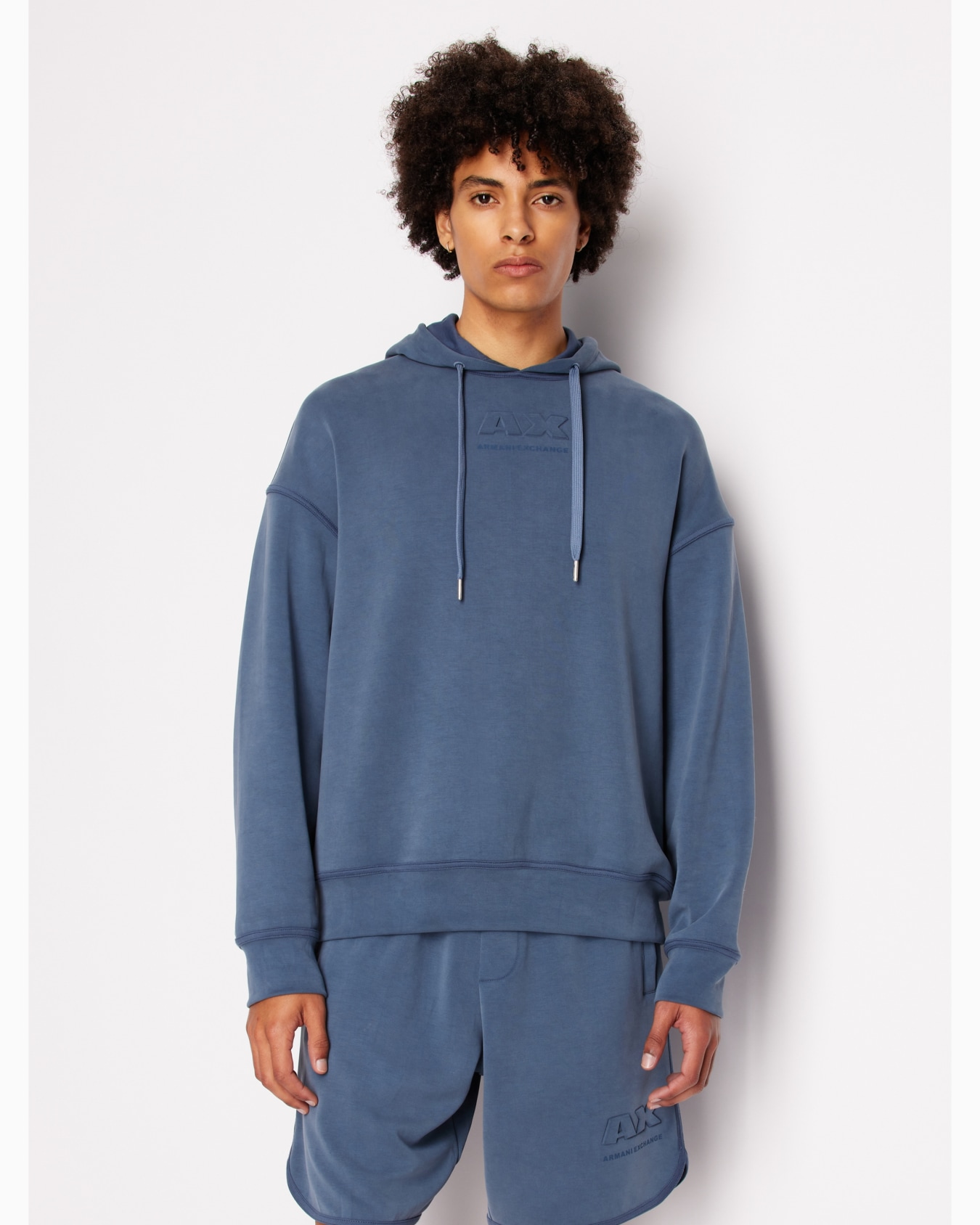 Stretch fabric zip-up hoodie Diapositiva 1