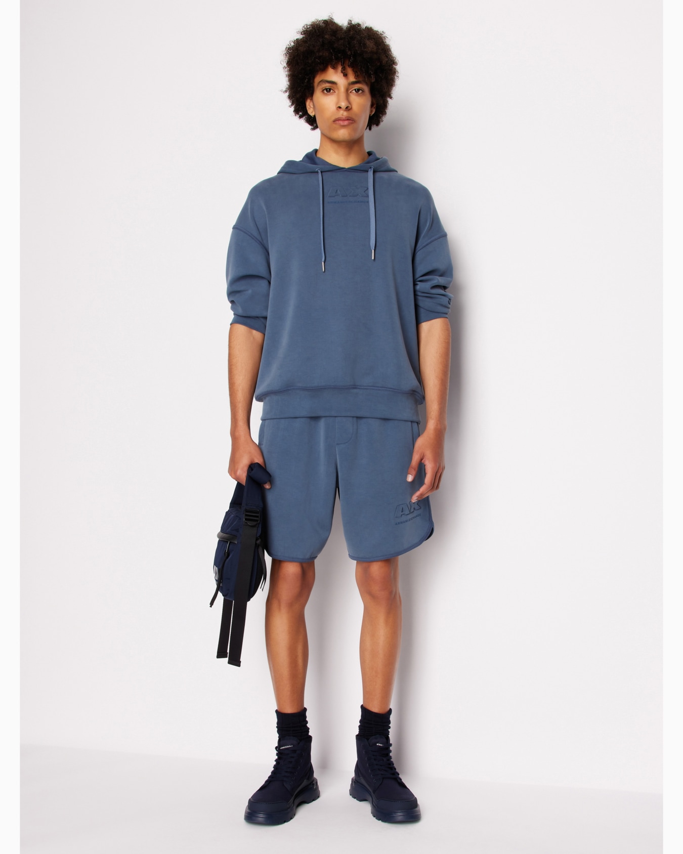 Stretch fabric zip-up hoodie Diapositiva 3