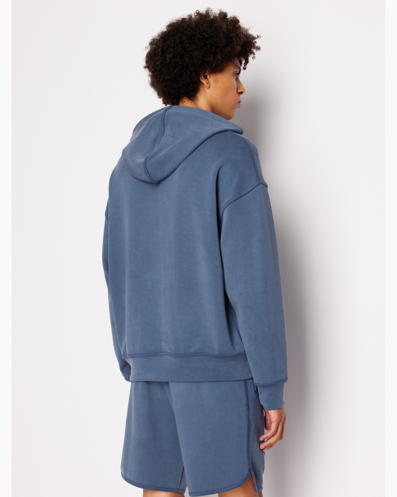 Stretch fabric zip-up hoodie Diapositiva 2