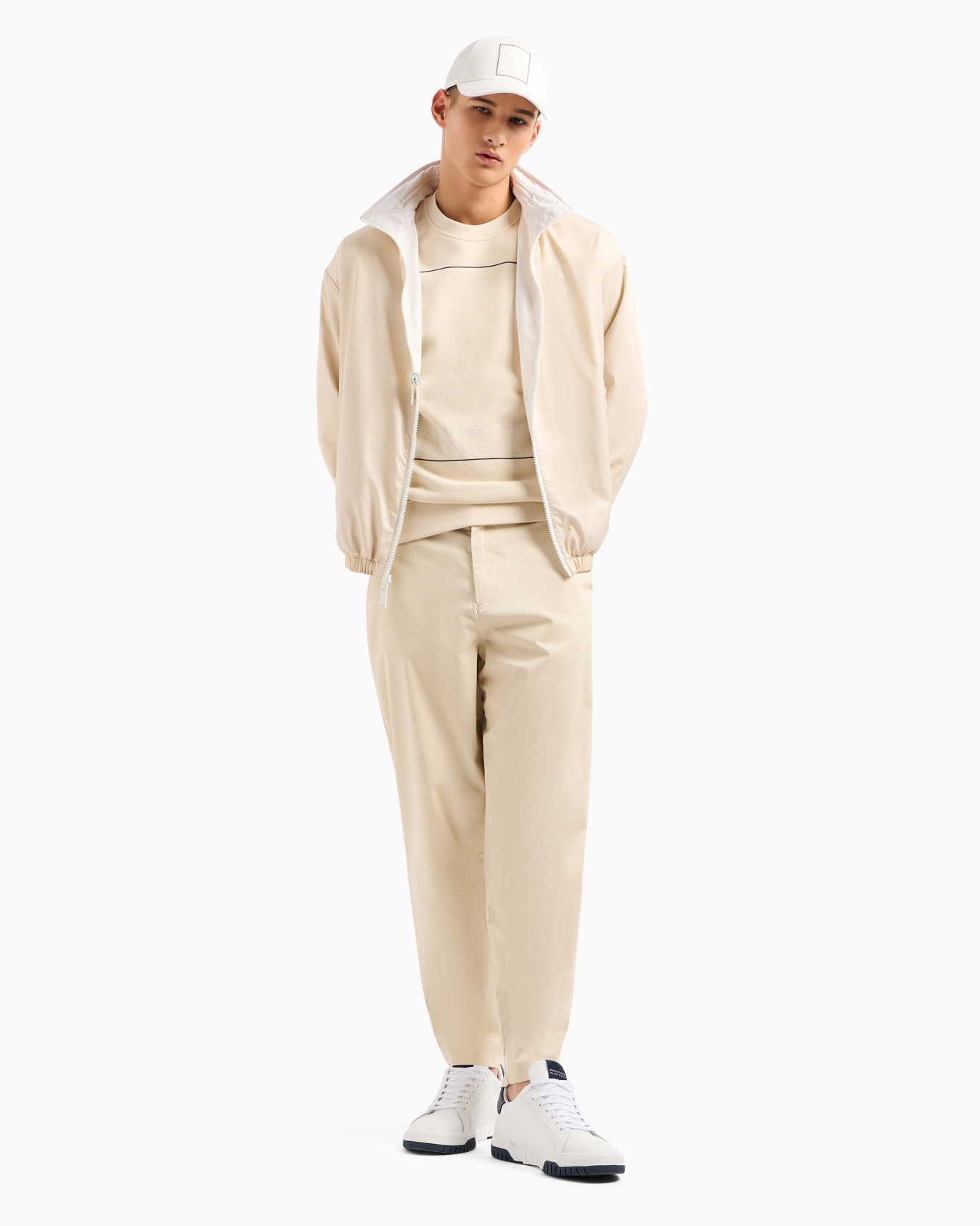 Stretch fabric zip-up hoodie Diapositiva 3