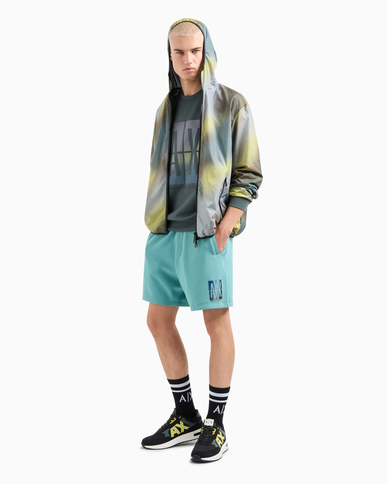 Stretch fabric zip-up hoodie Diapositiva 3