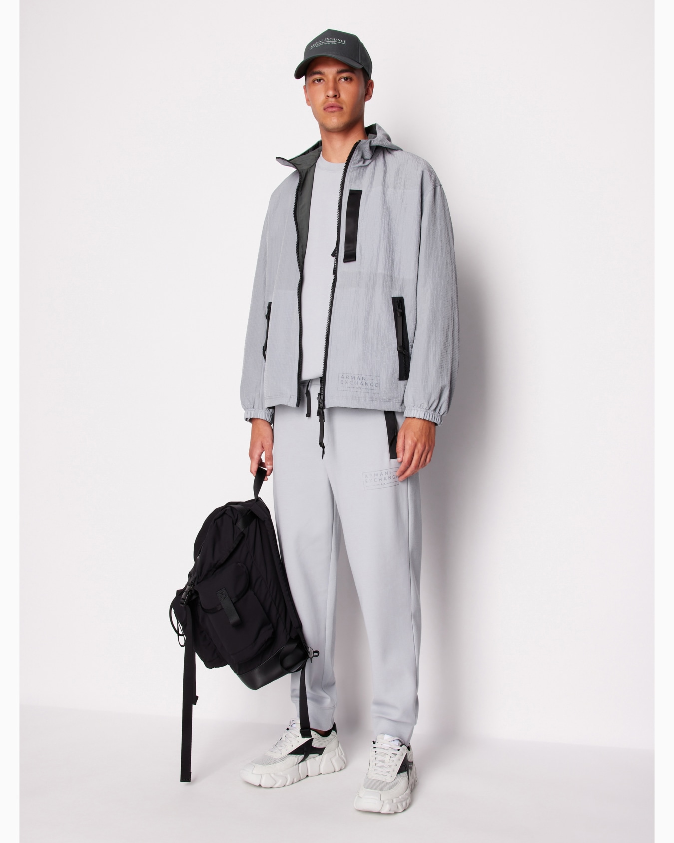 Stretch fabric zip-up hoodie Diapositiva 3