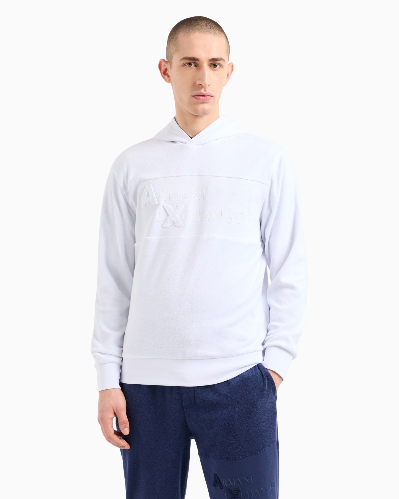 Stretch fabric zip-up hoodie Slide 1