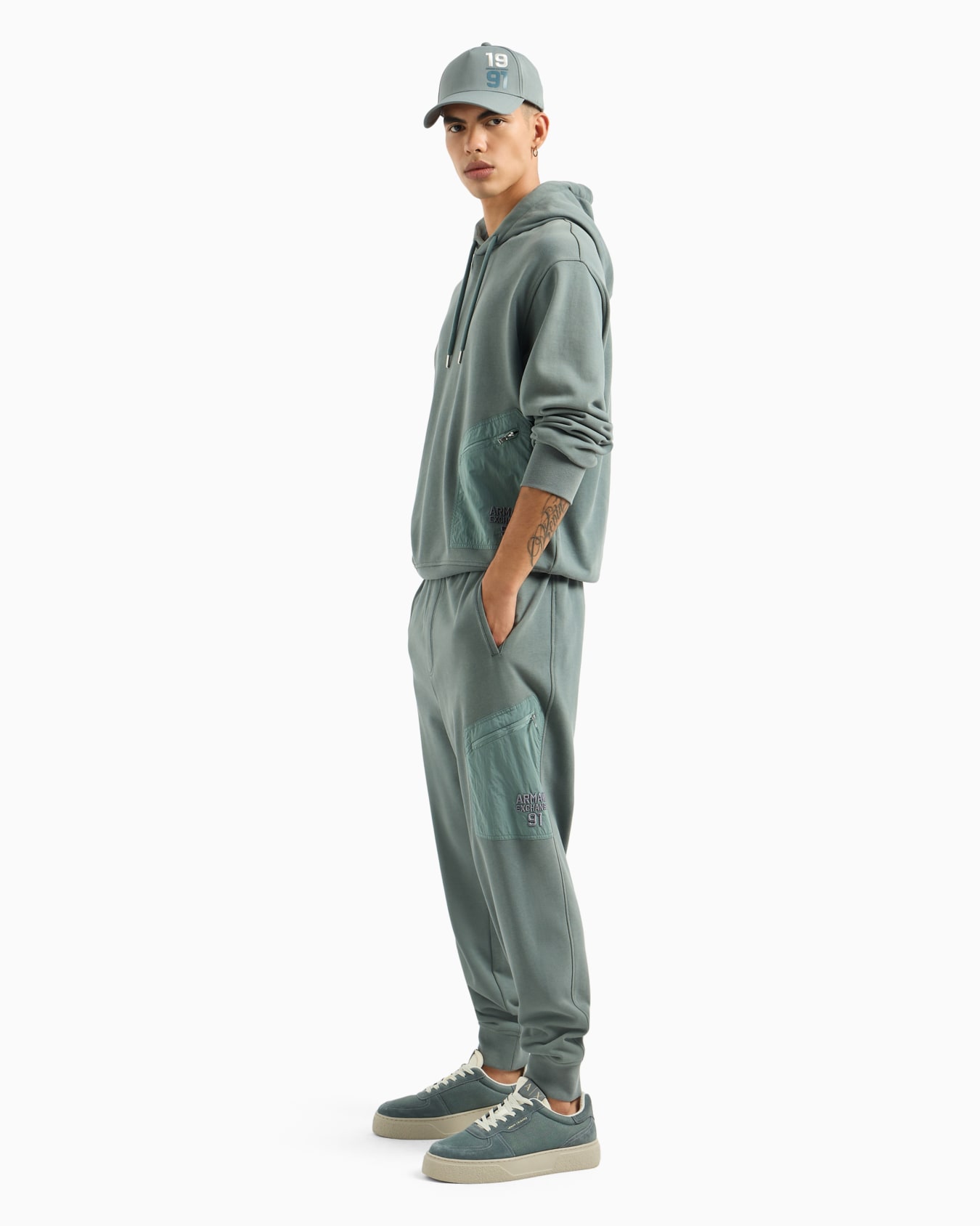 Stretch fabric zip-up hoodie Slide 3