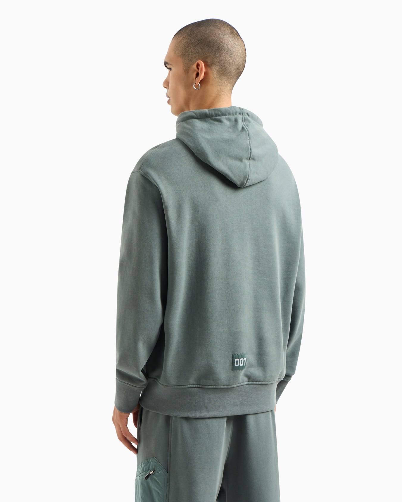 Stretch fabric zip-up hoodie Slide 2