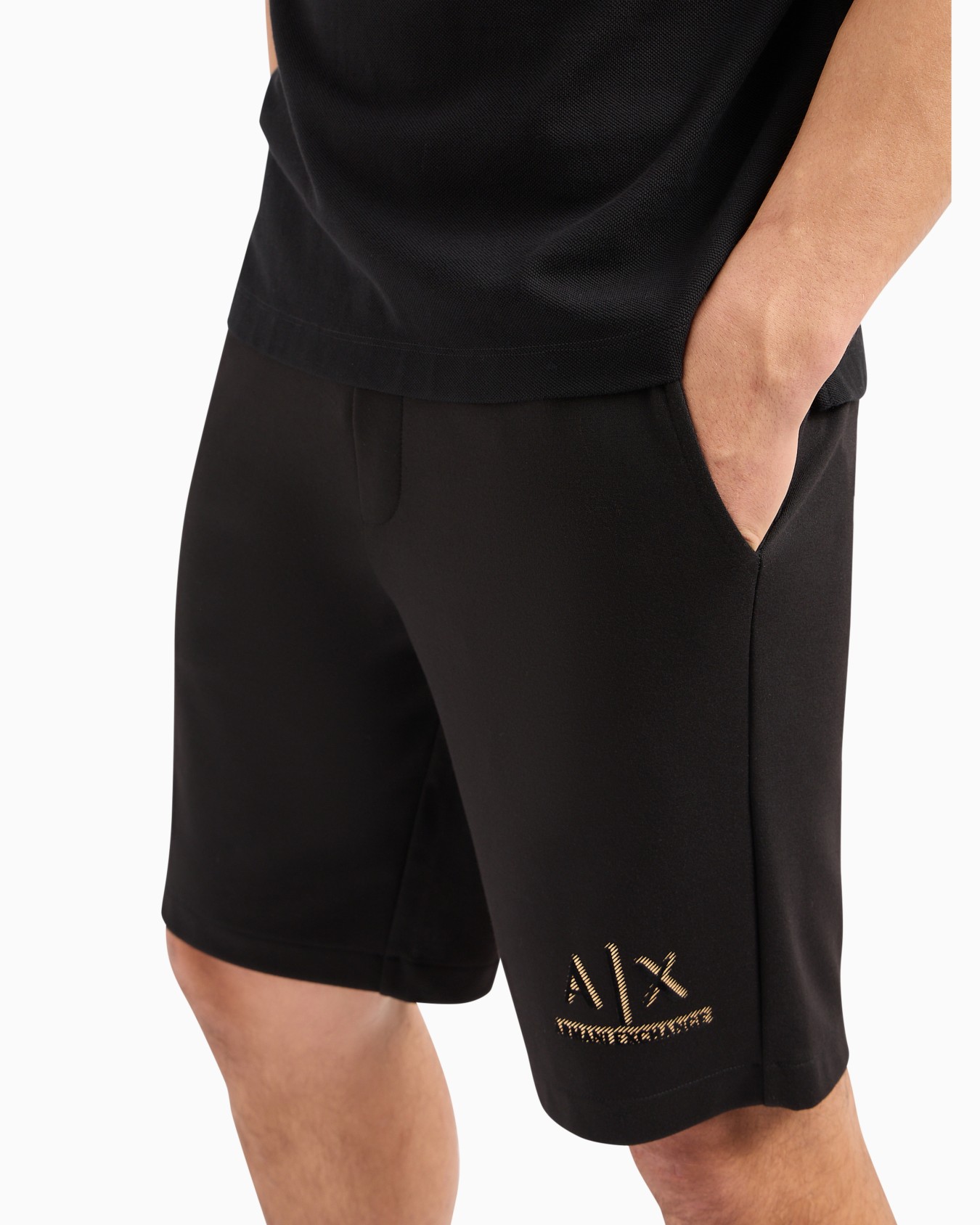 Stretch interlock shorts with logo Diapositiva 4