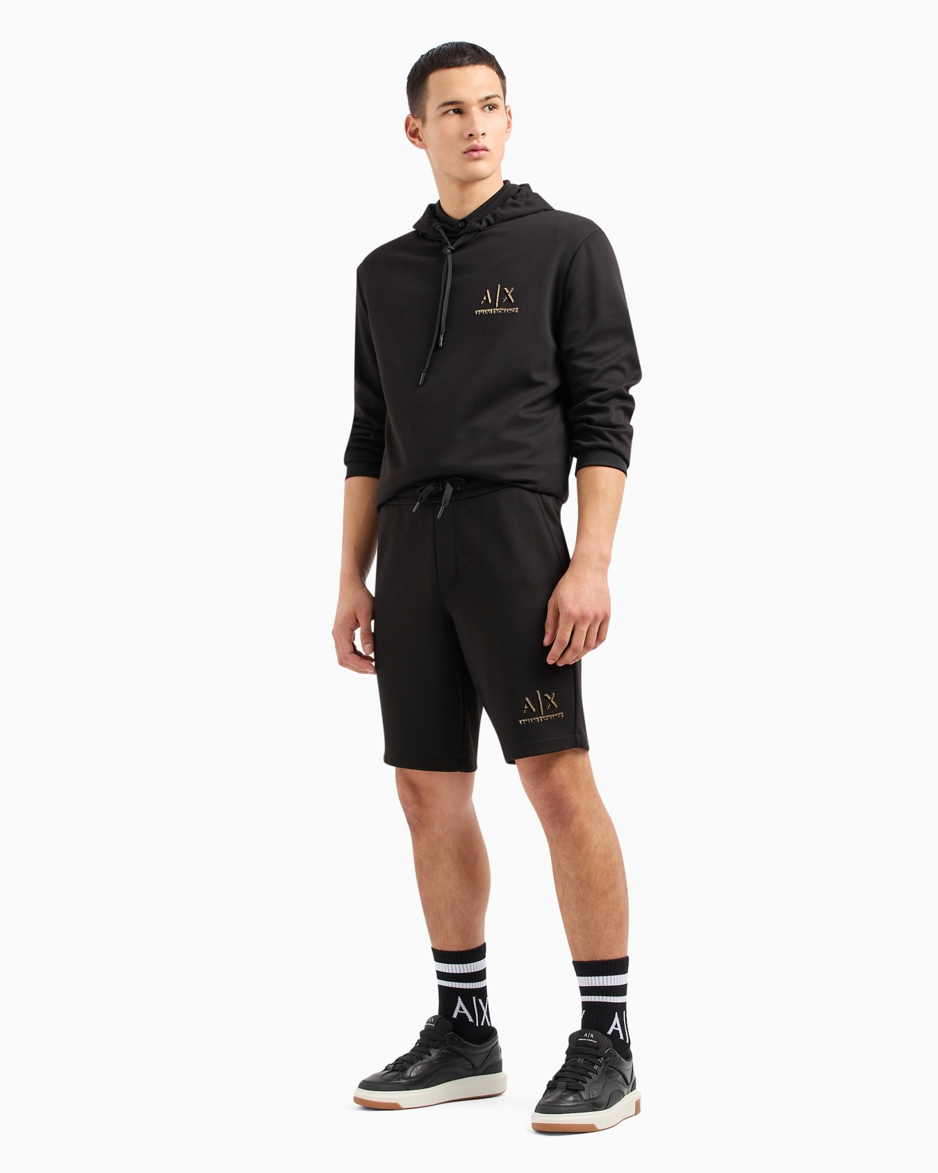 Stretch interlock shorts with logo Diapositiva 3