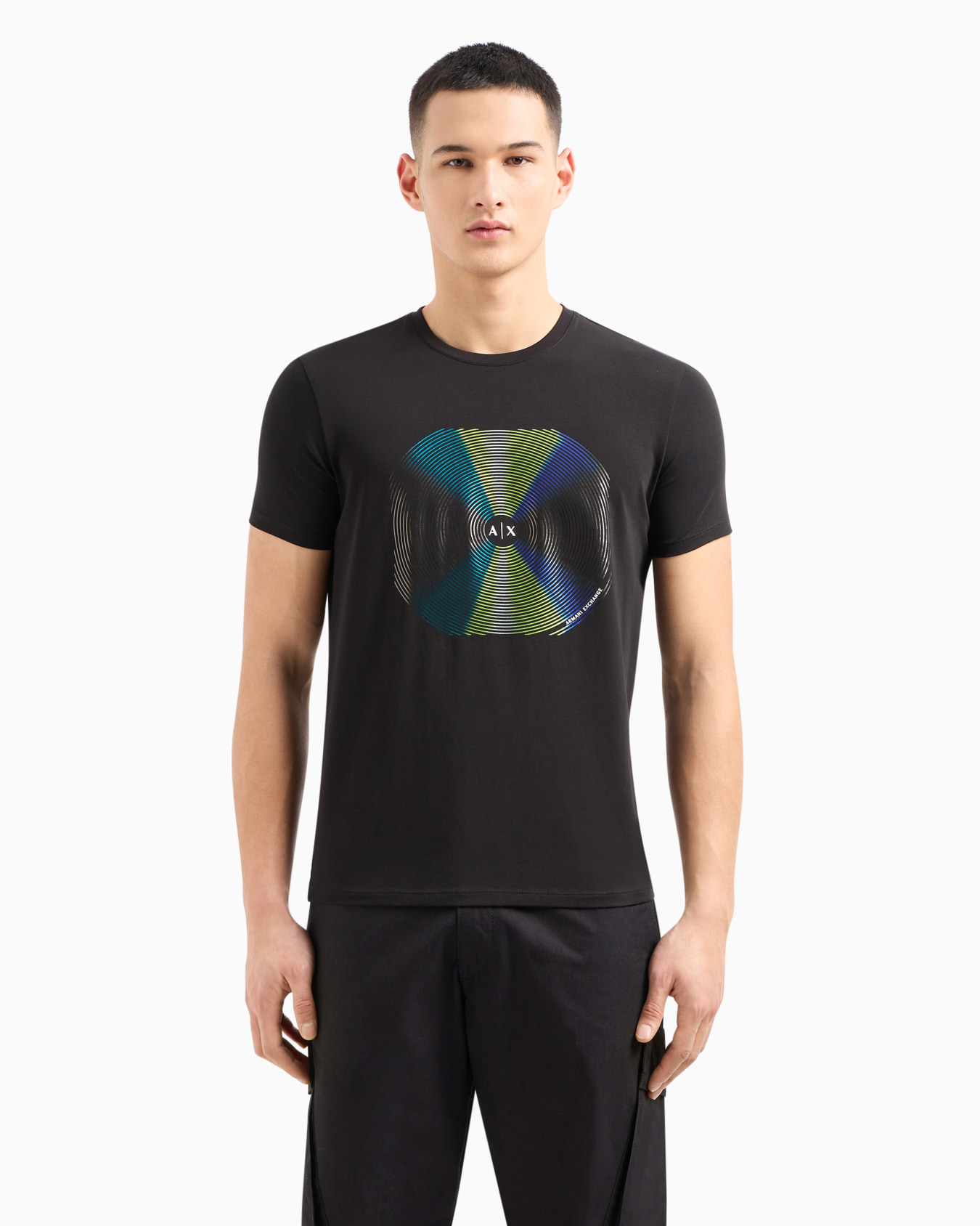 Slim fit T-shirt in stretch cotton jersey Diapositiva 1