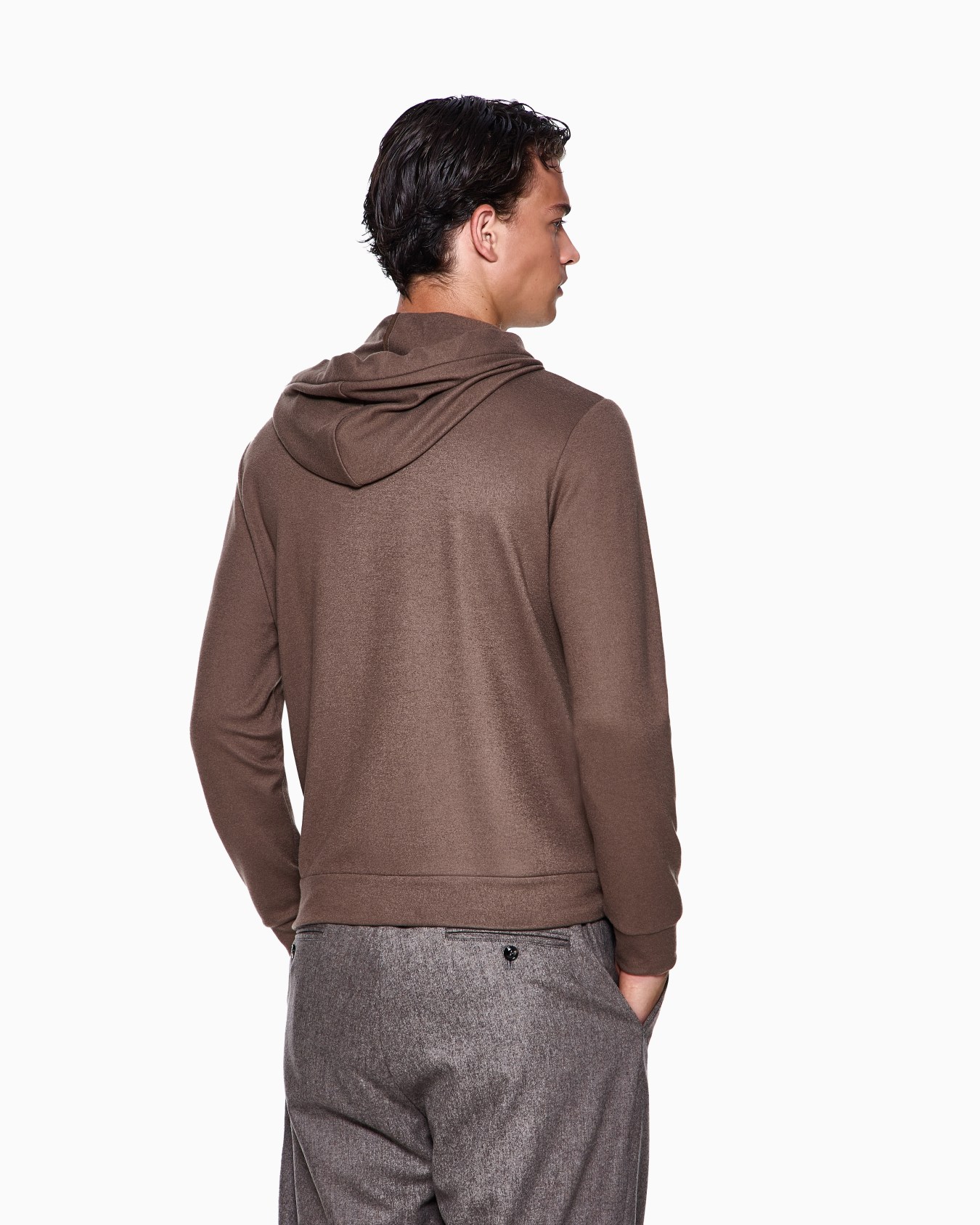 Felpa con cappuccio in panno di puro cashmere Slide 2