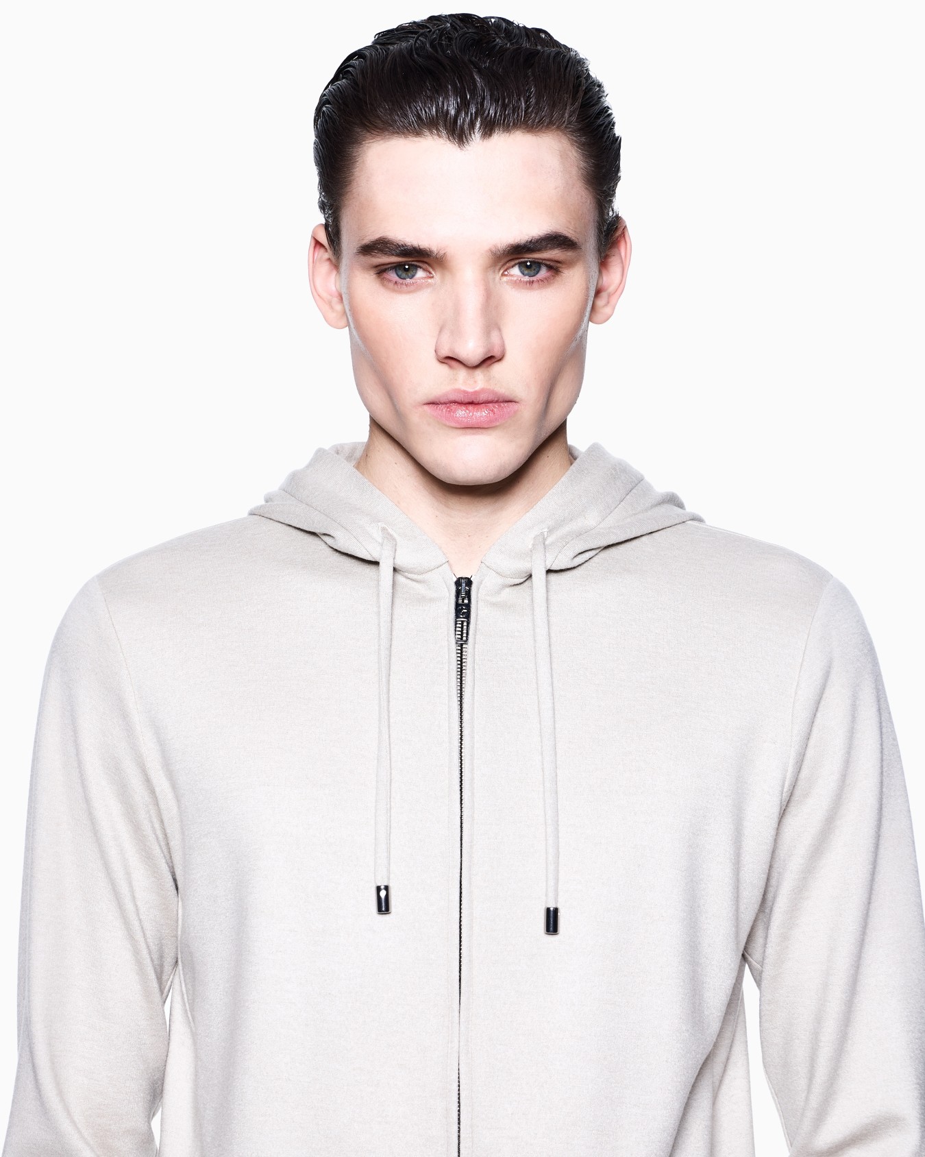 Hooded sweatshirt in pure cashmere cloth Slide 4