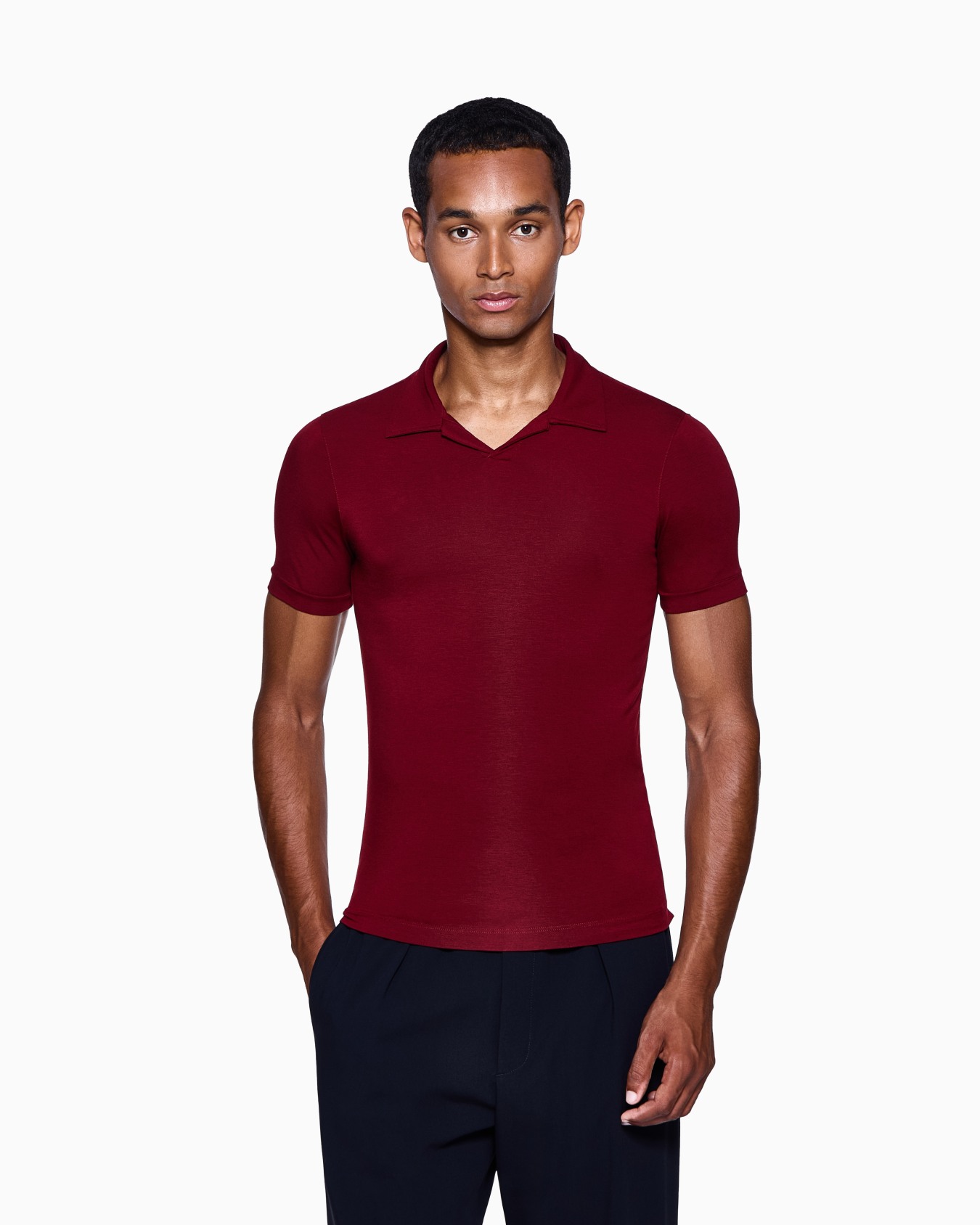 ASV stretch viscose jersey short-sleeved polo shirt Slide 3