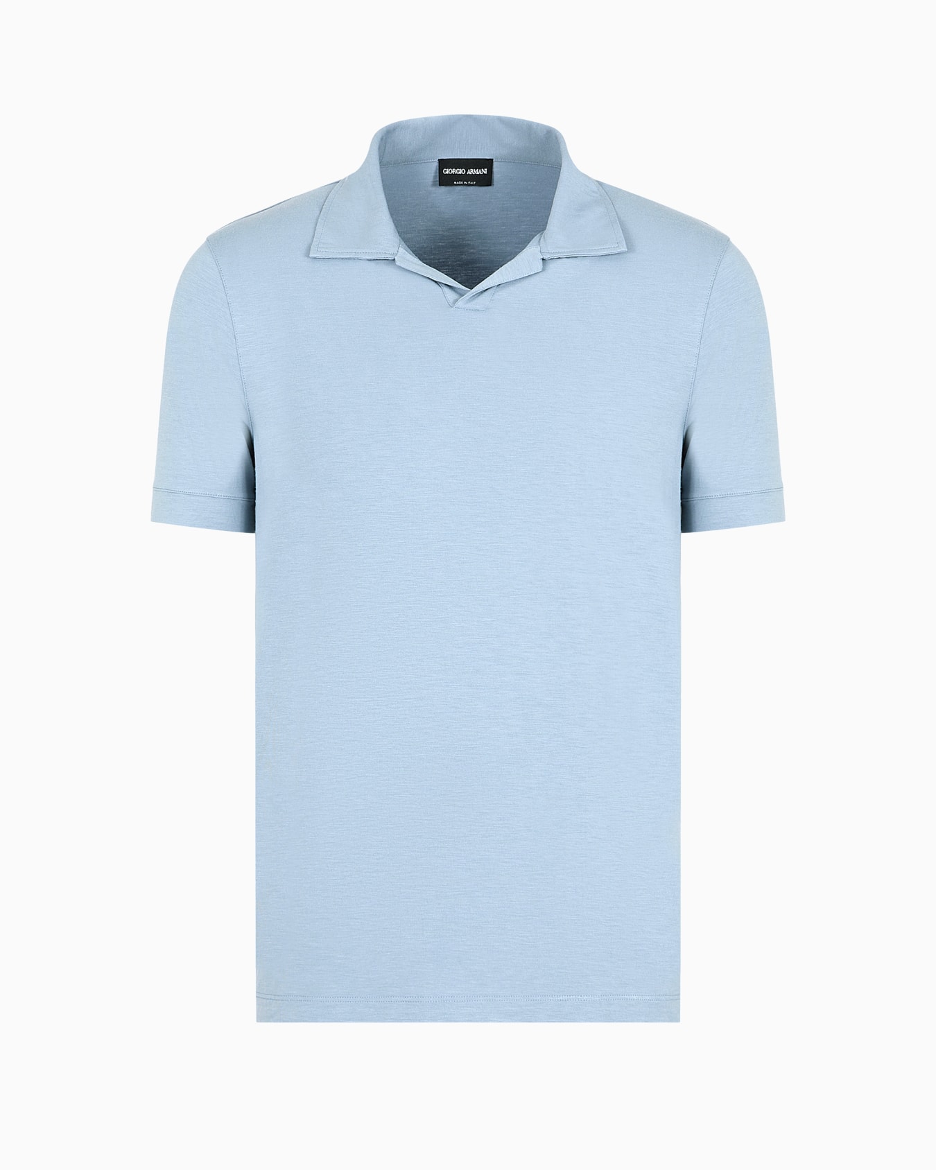 Stretch viscose jersey short-sleeved polo shirt Slide 0