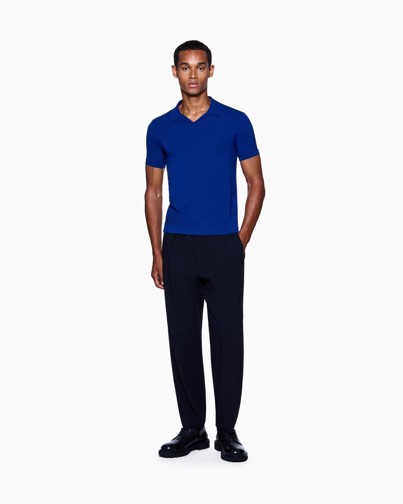 ASV stretch viscose jersey short-sleeved polo shirt Slide 1