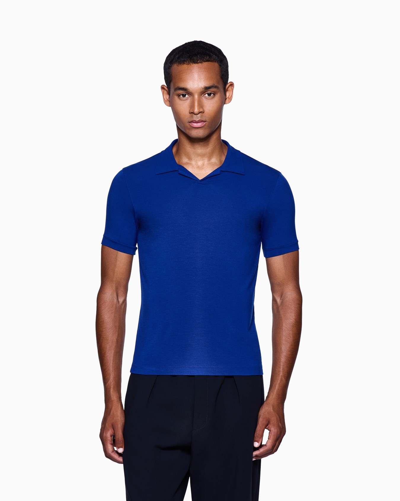 ASV stretch viscose jersey short-sleeved polo shirt Slide 3