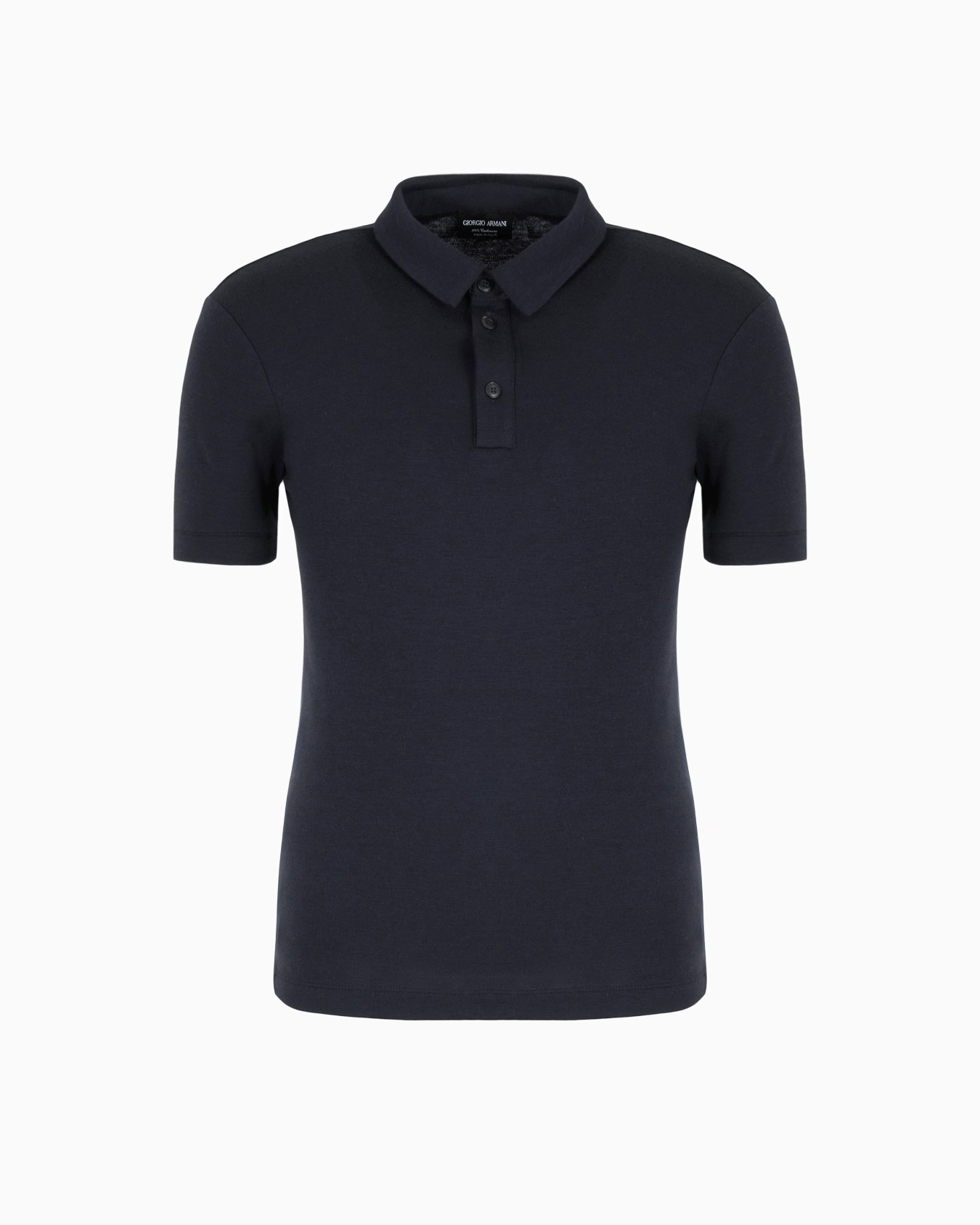 Pure cashmere interlock polo shirt Slide 0