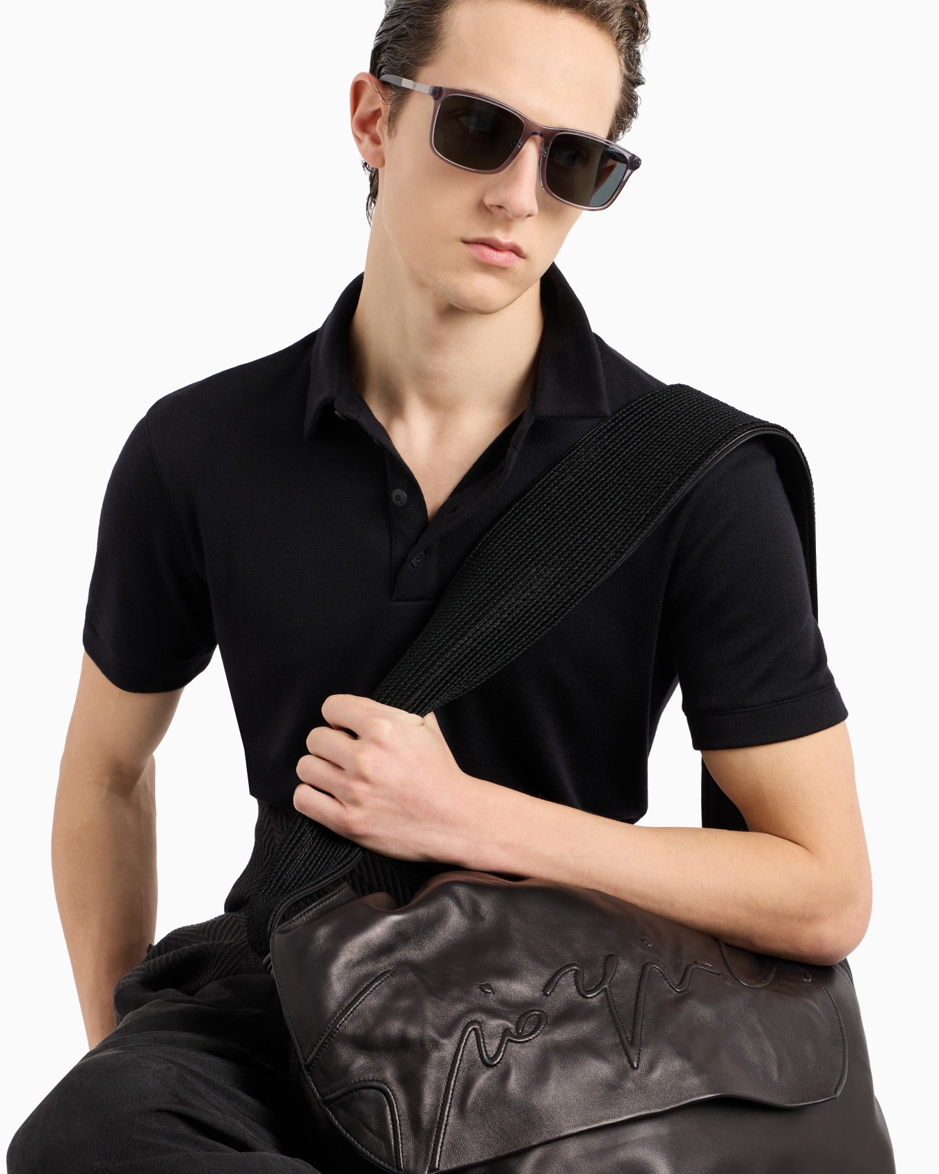 Pure cashmere interlock polo shirt Slide 5