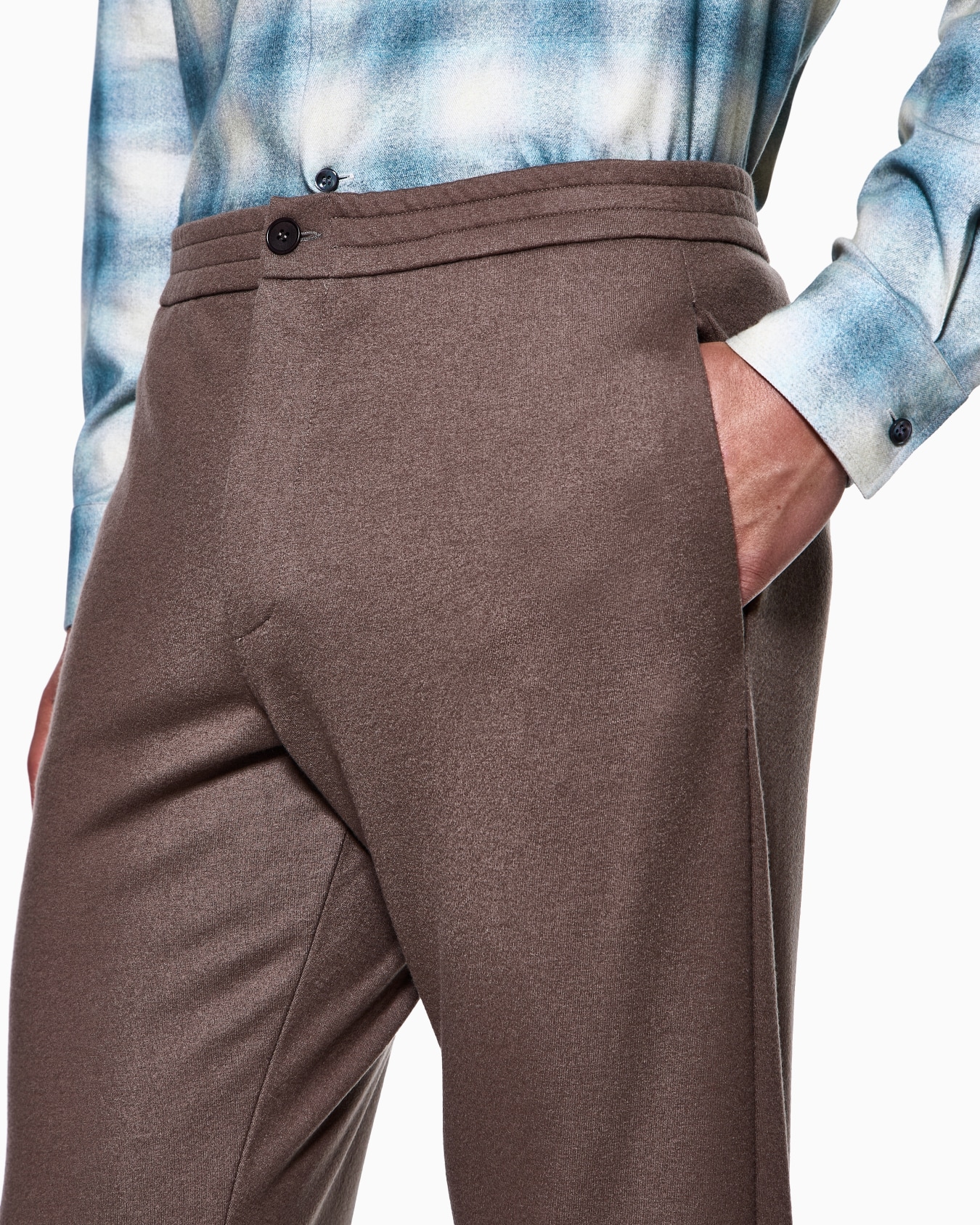 Trousers in pure cashmere jersey cloth Slide 4