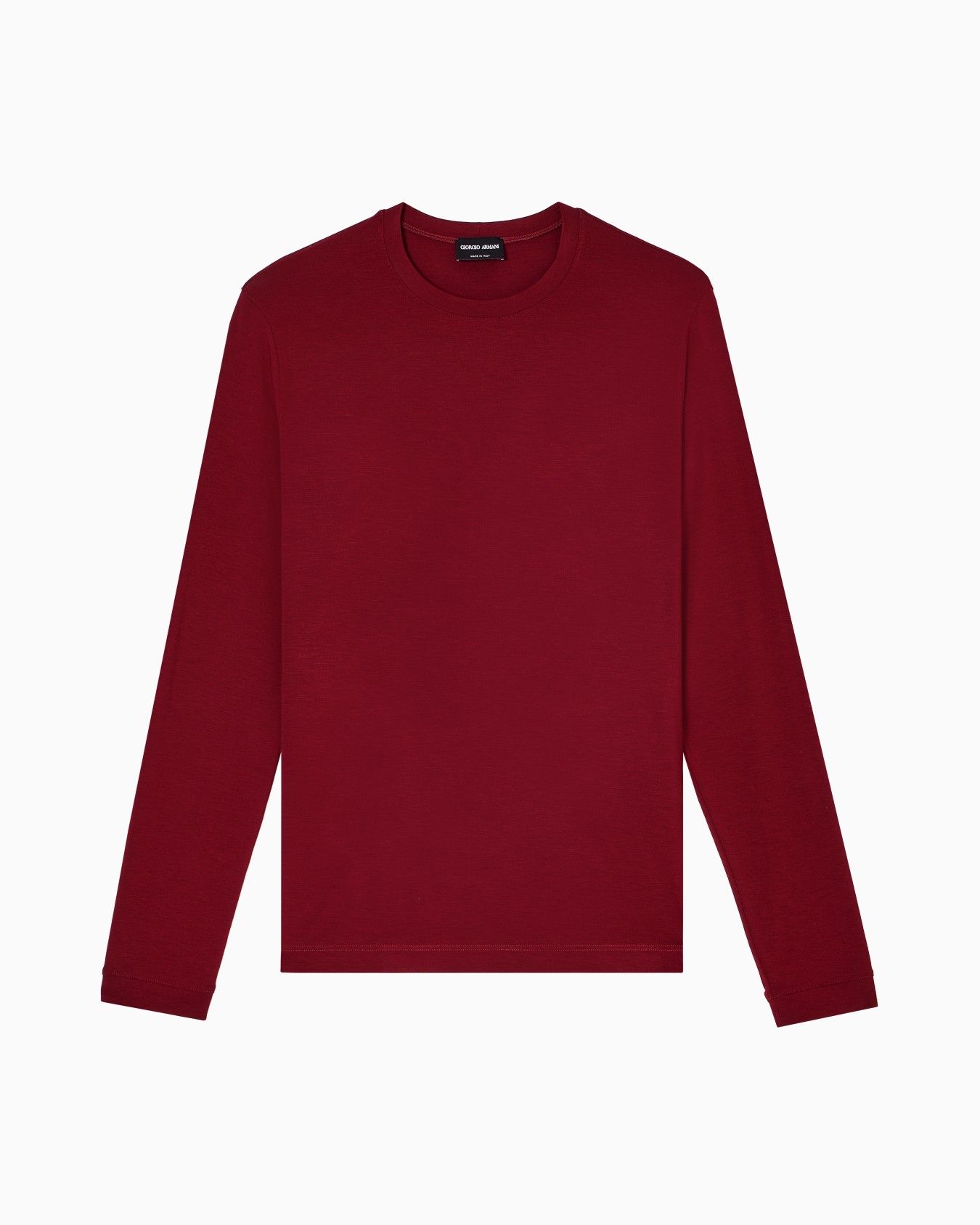 Stretch viscose jersey jumper with crew neck and long sleeves Slide 0