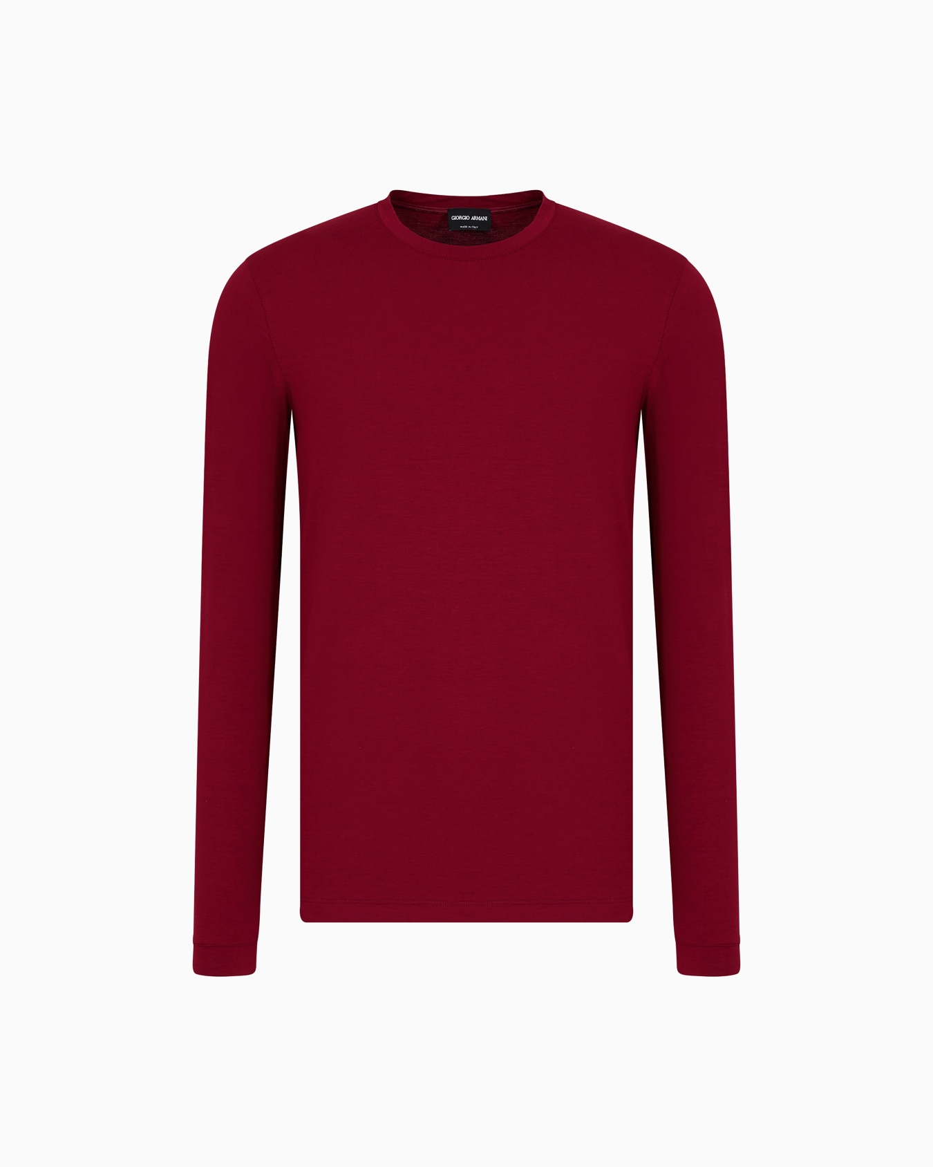 Stretch viscose jersey jumper with crew neck and long sleeves Slide 0