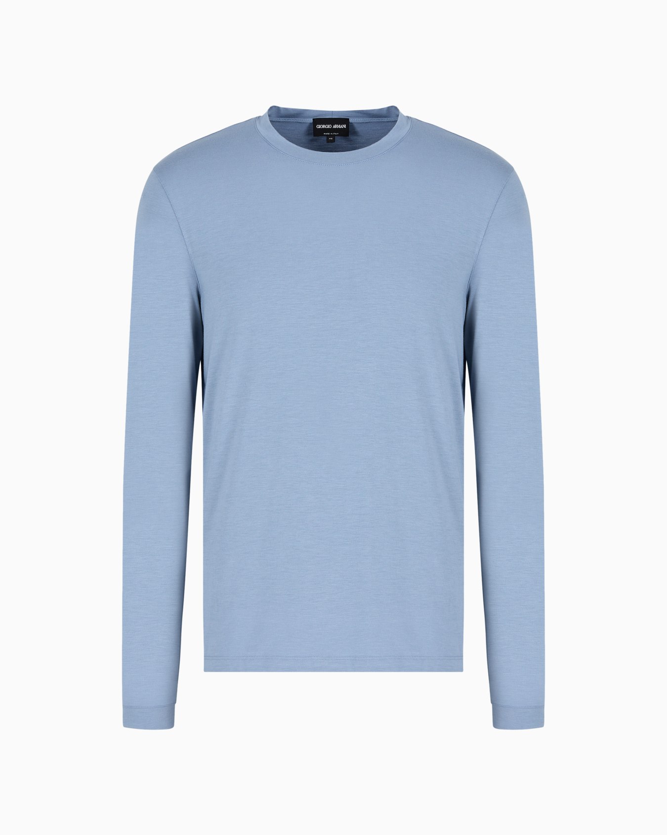 Maglia girocollo a maniche lunghe in jersey di viscosa stretch Slide 0