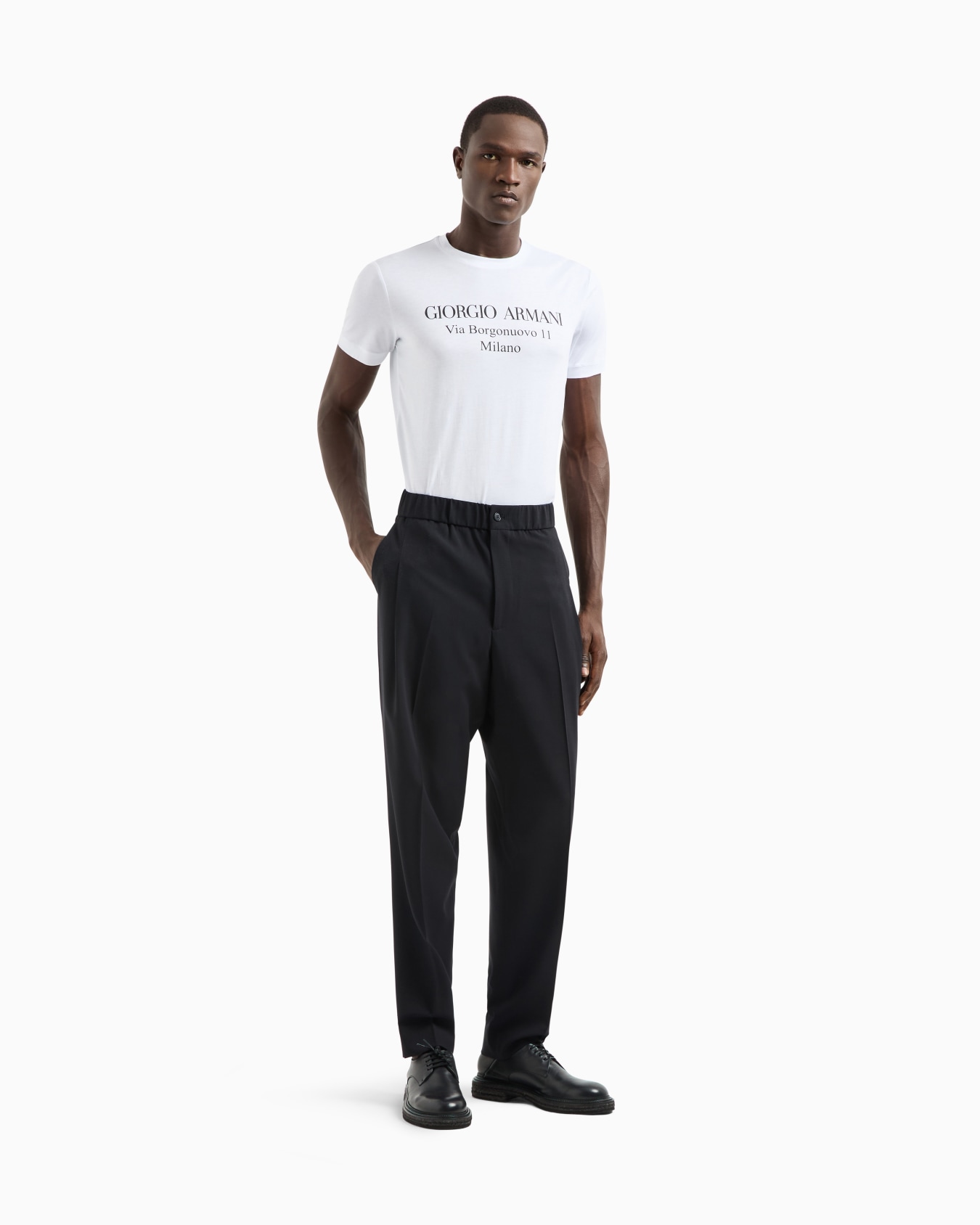 T-shirt girocollo Borgonuovo 11 in jersey di cotone Pima Slide 1